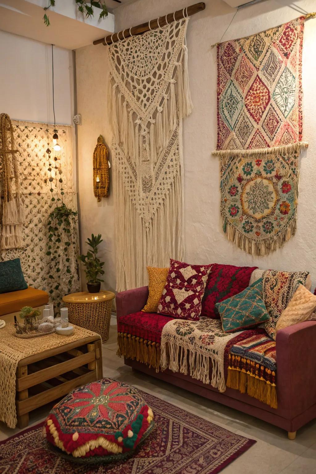 Bohemian components fashion a relaxed and snug sensation.