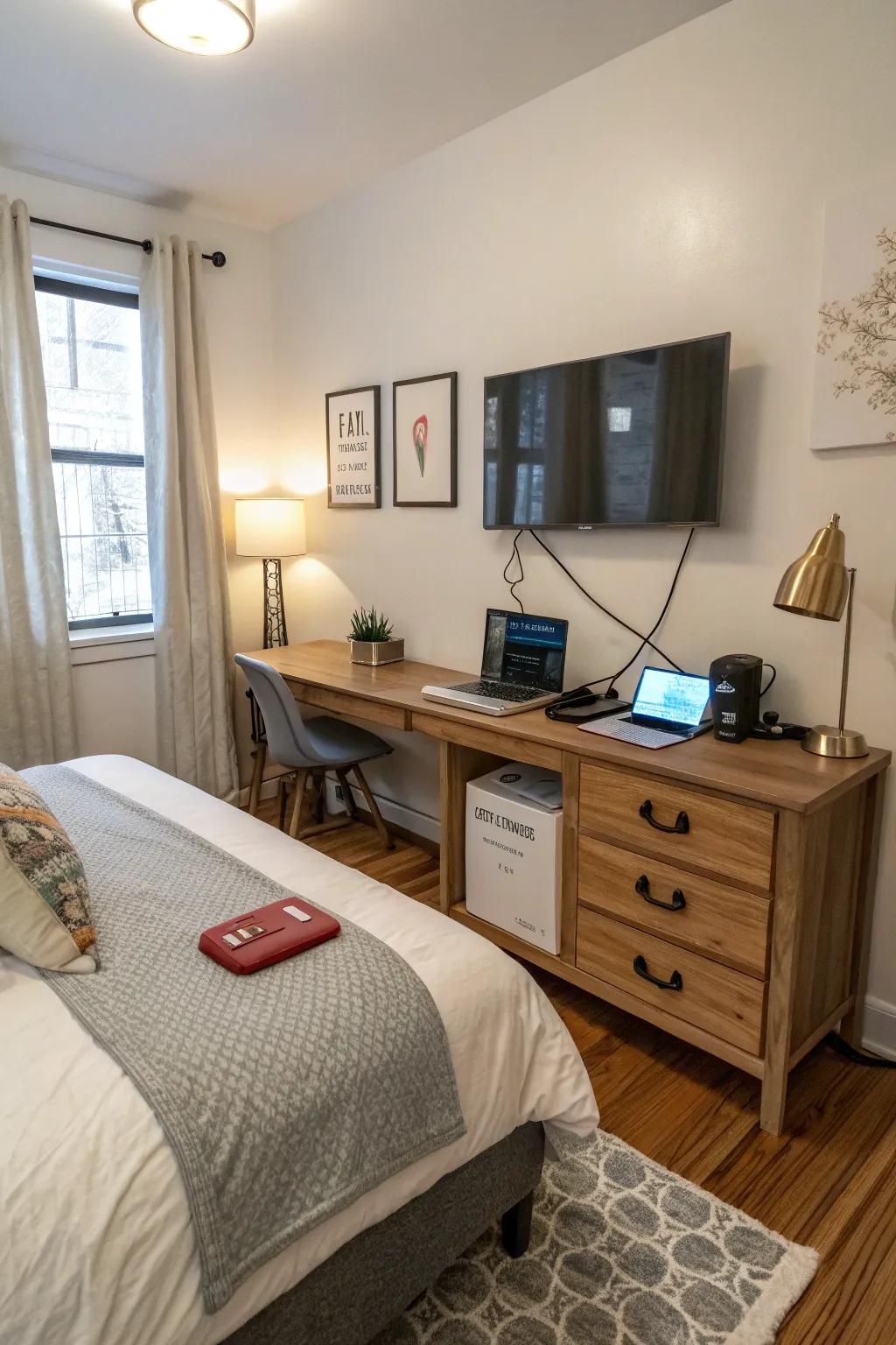 Tech-savvy amenities are essential in modern Airbnb bedrooms.