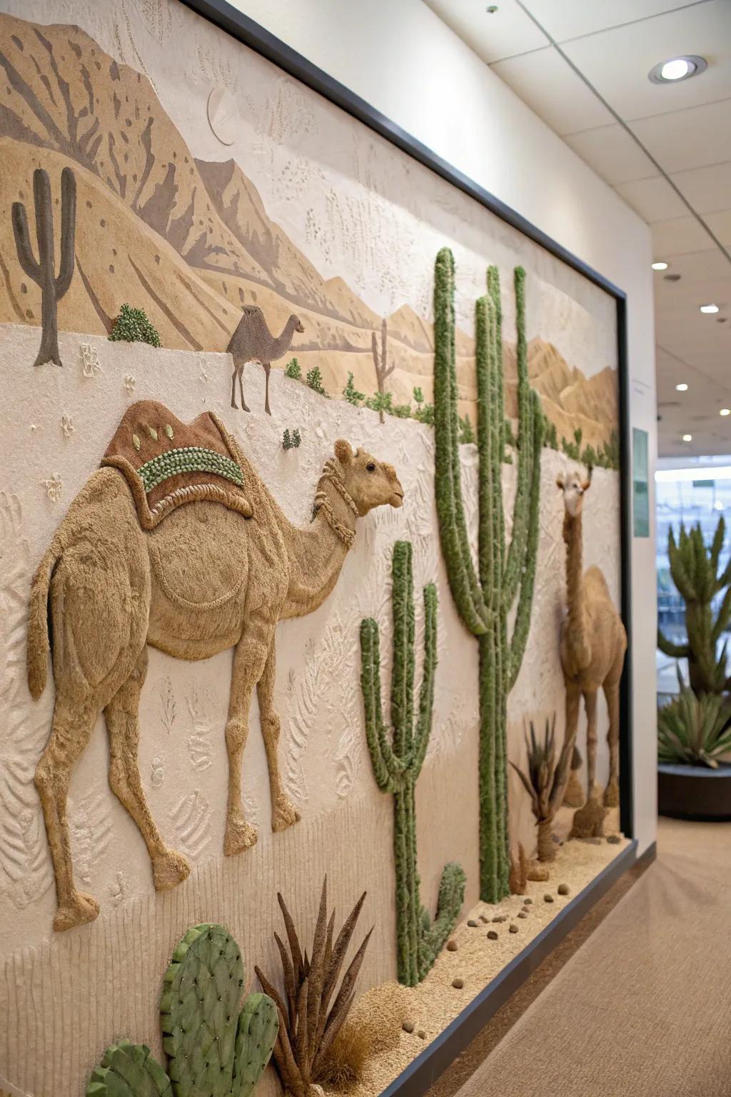 A sandy desert scene with unique desert dwellers.