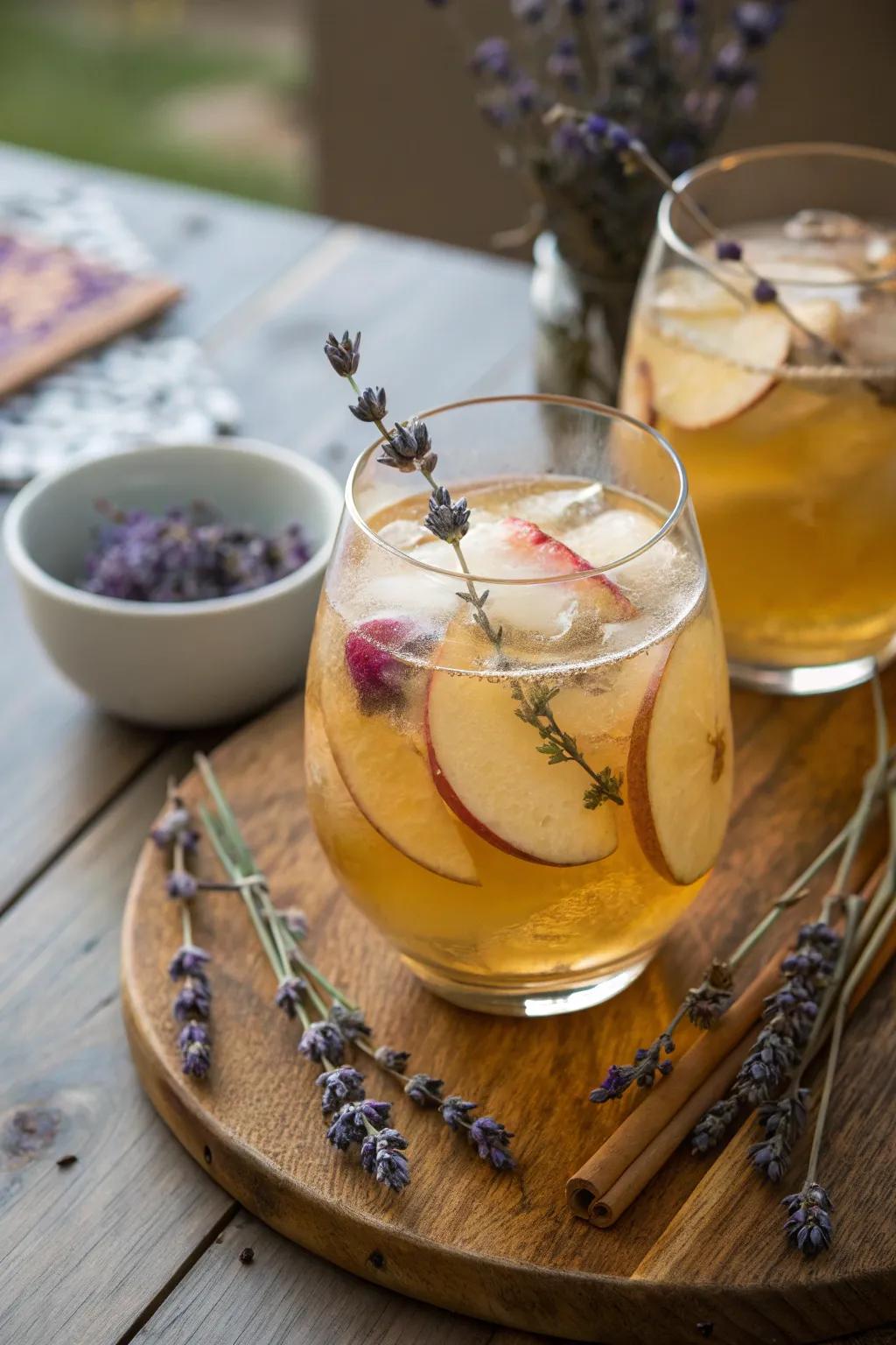 Lavender contributes floral elegance to cider punch.