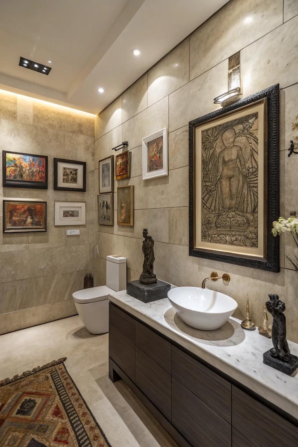 Art in unforeseen contexts contributes both astonishment and pleasure to your abode.