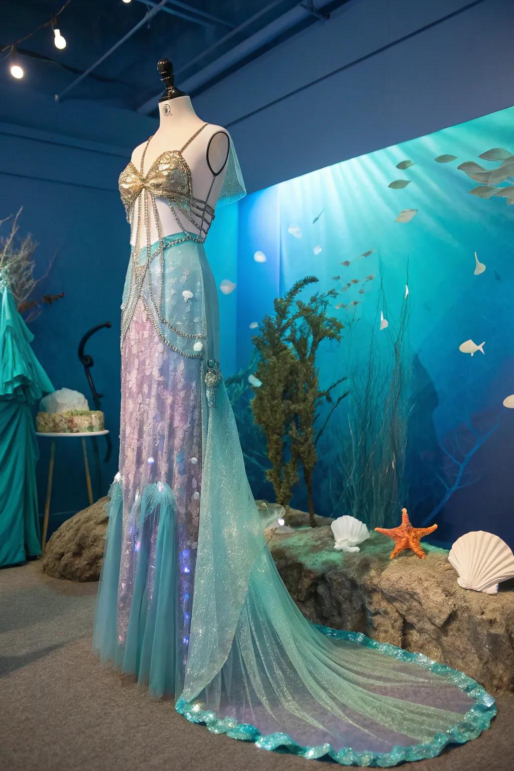 Dive into the mystical realm with an enchanting mermaid attire.