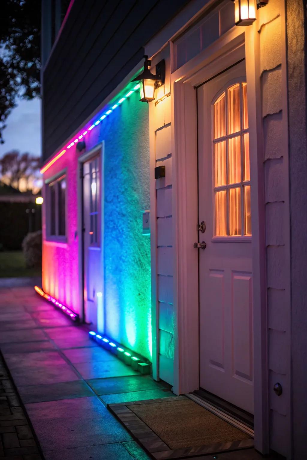 Color-shifting LED lights introduce a playful and dynamic element.
