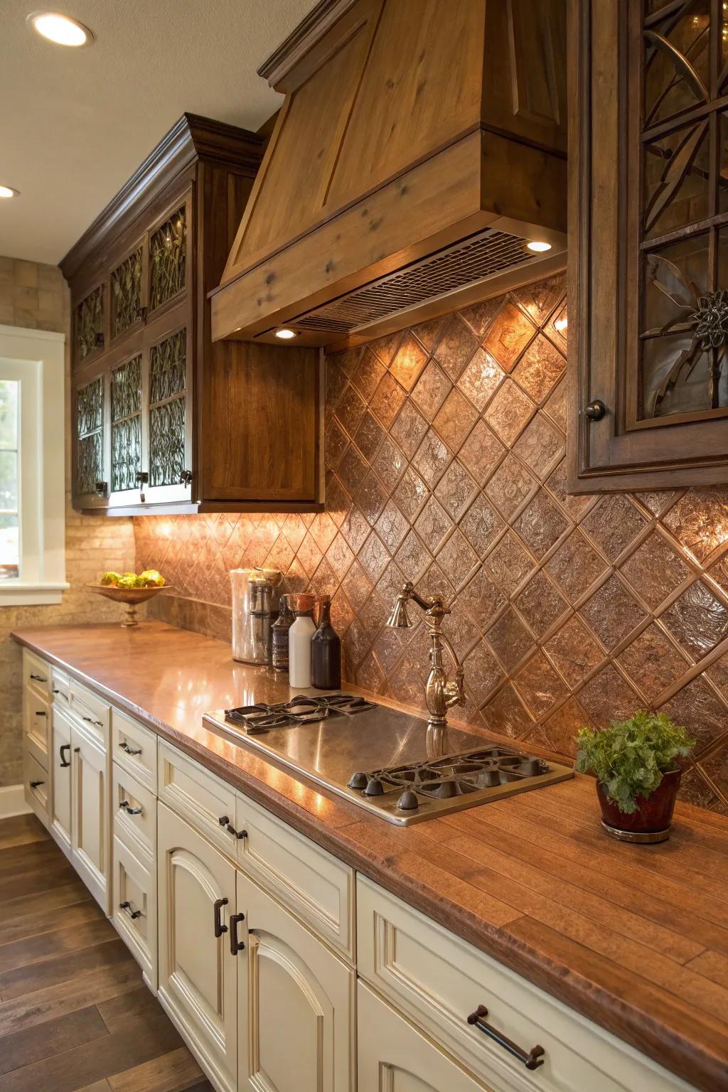 Envelop your kitchen in luxury through a bronze shine.