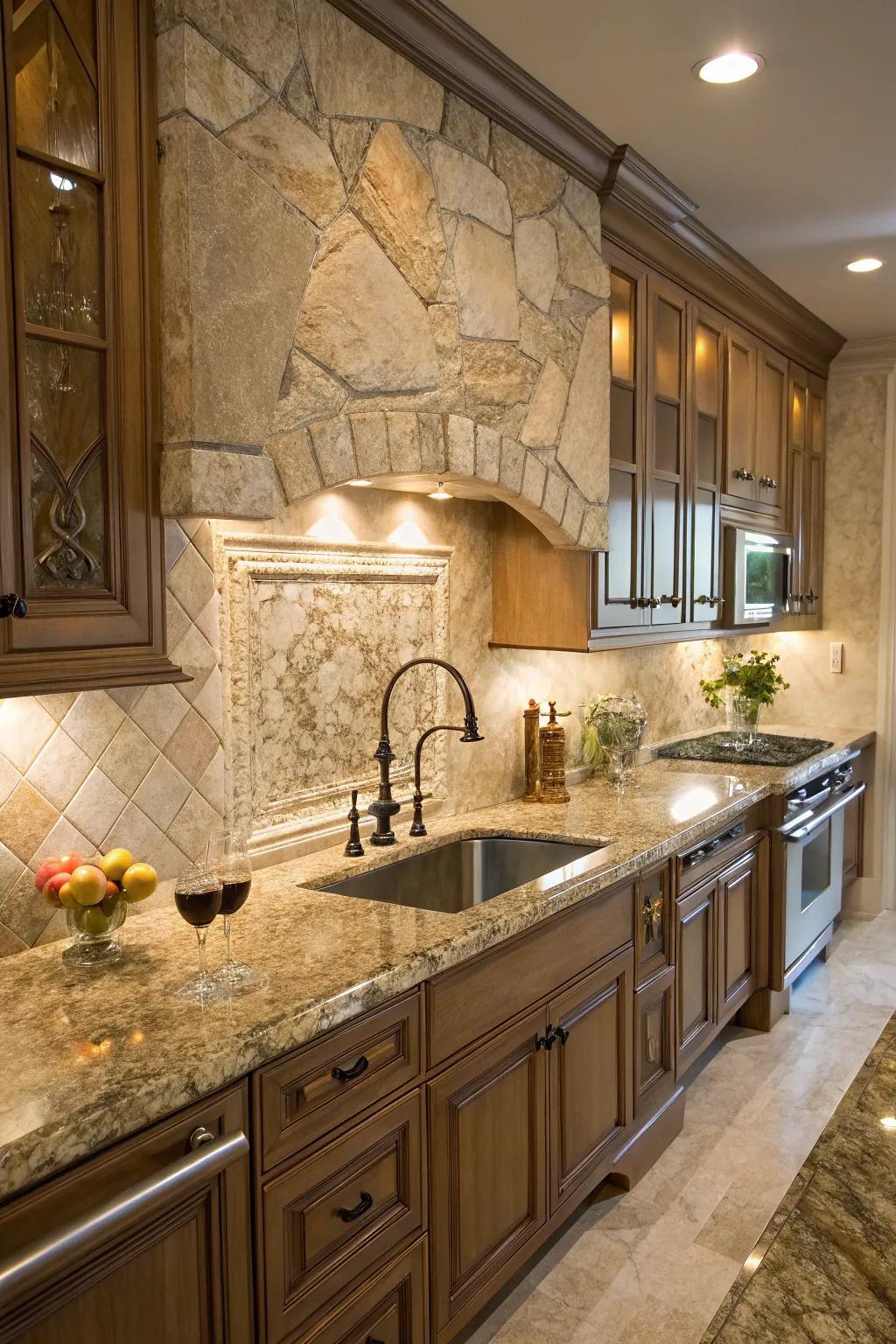 Pure stone pairs harmoniously with granite.