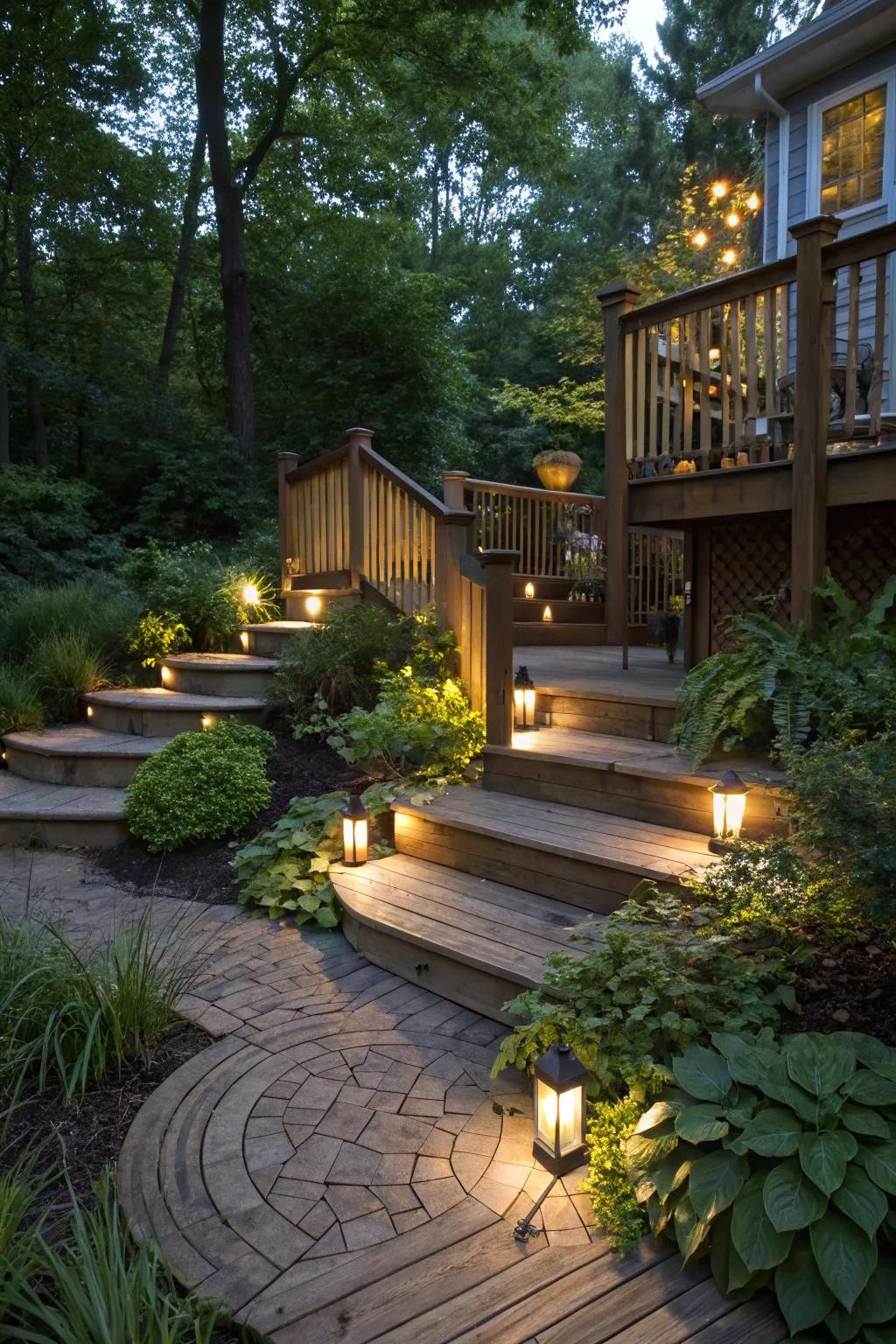 Solar illumination lights up your deck sustainably.
