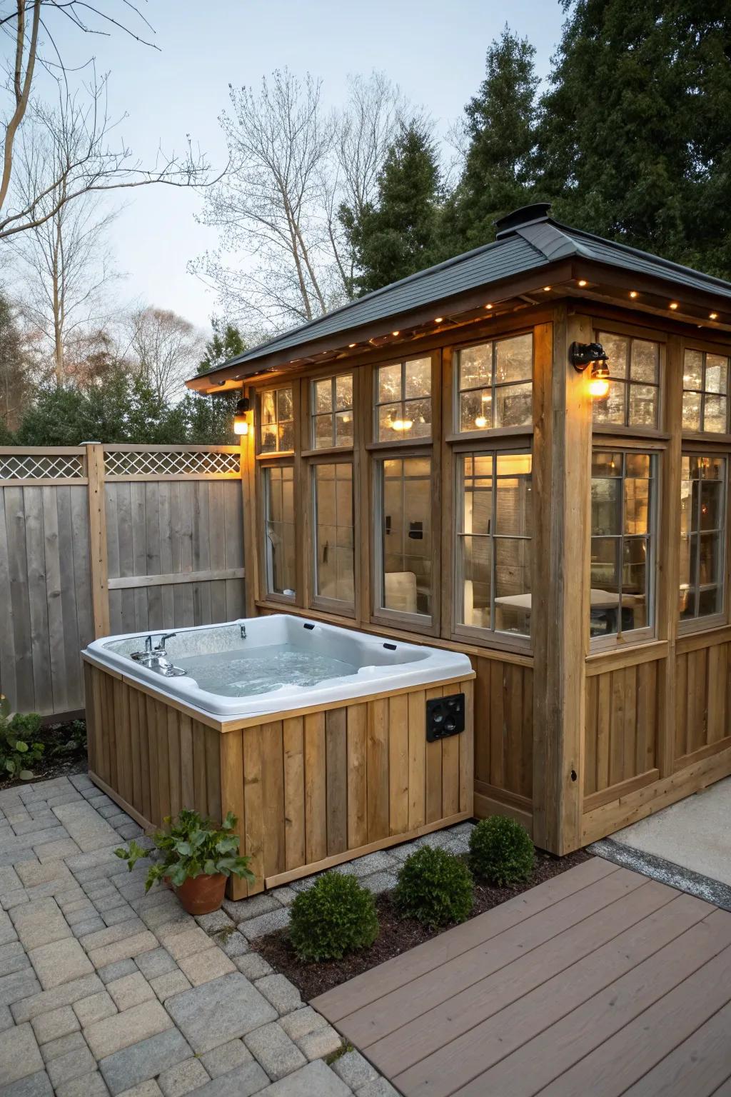 Custom surrounds offer a completely private and personalized hot tub experience.