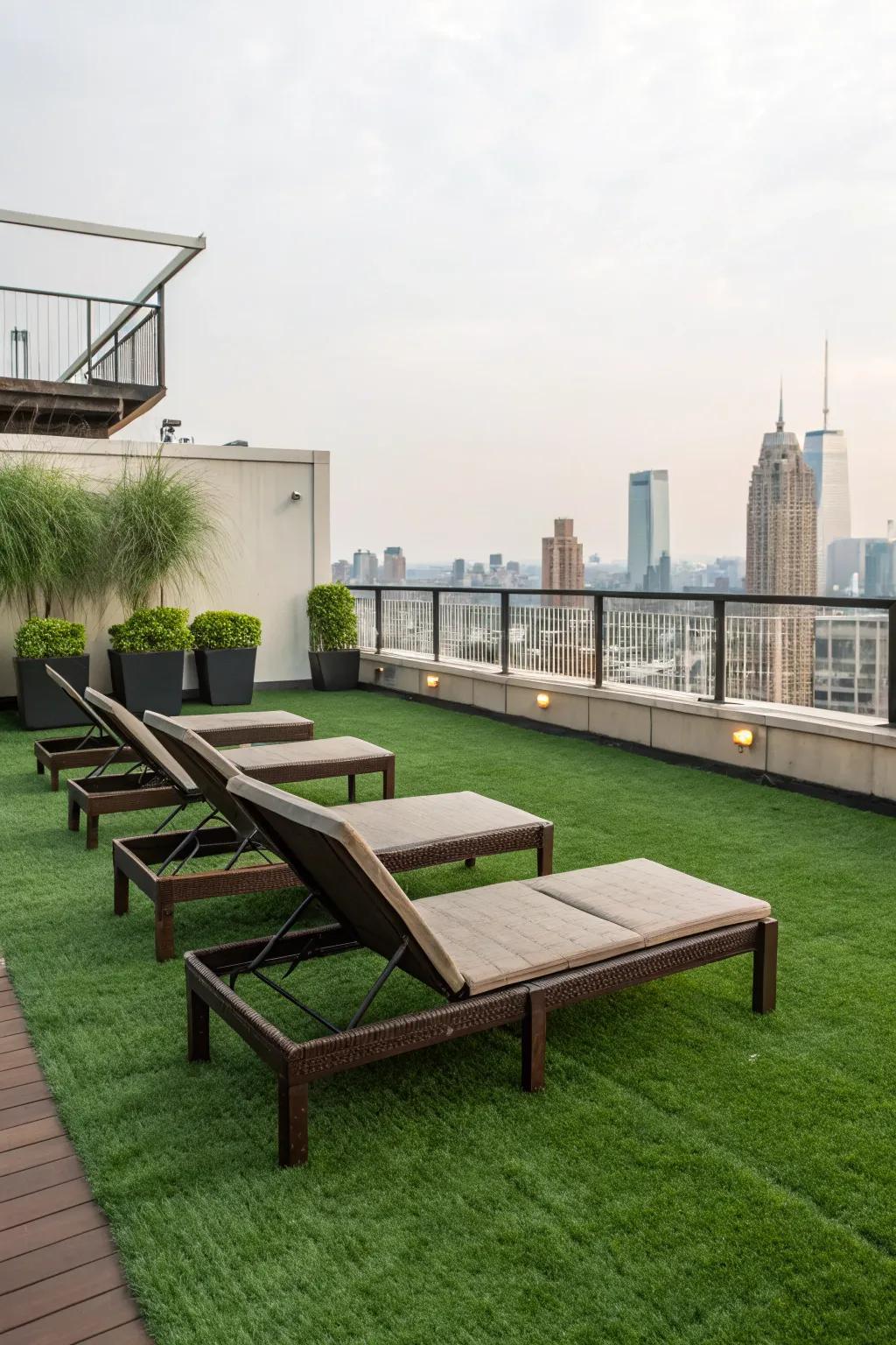 A rooftop converted into a green haven.