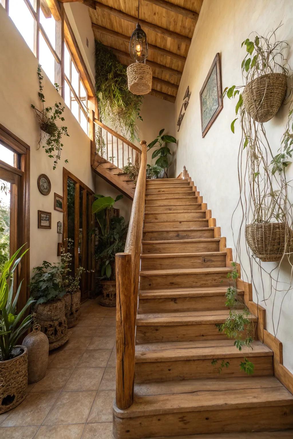 Banisters made of sustainable materials provide environmentally friendly beauty.