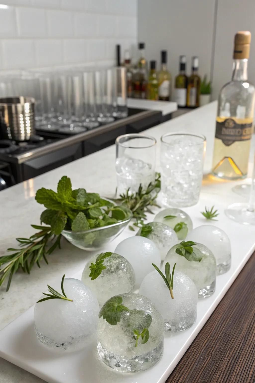 Distinct ice designs introduce a whimsical touch to your beverages.