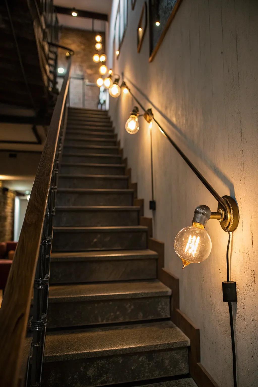 Add character with retro-style bulbs.