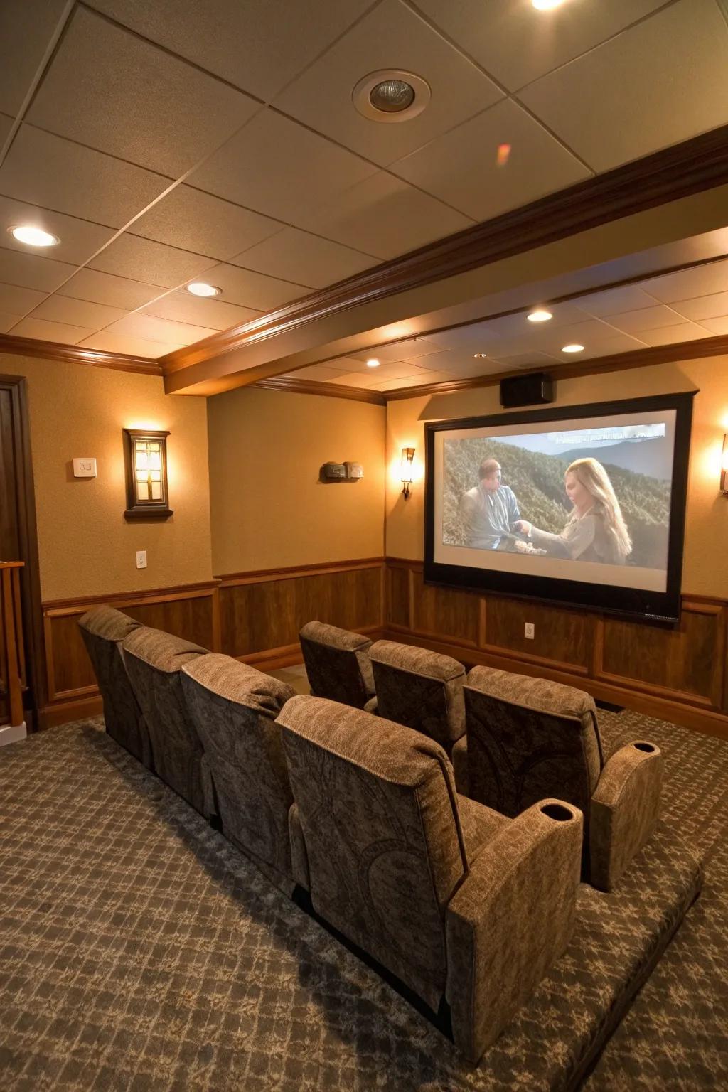 Improving limited spaces guarantees a cozy and efficient home cinema setup.