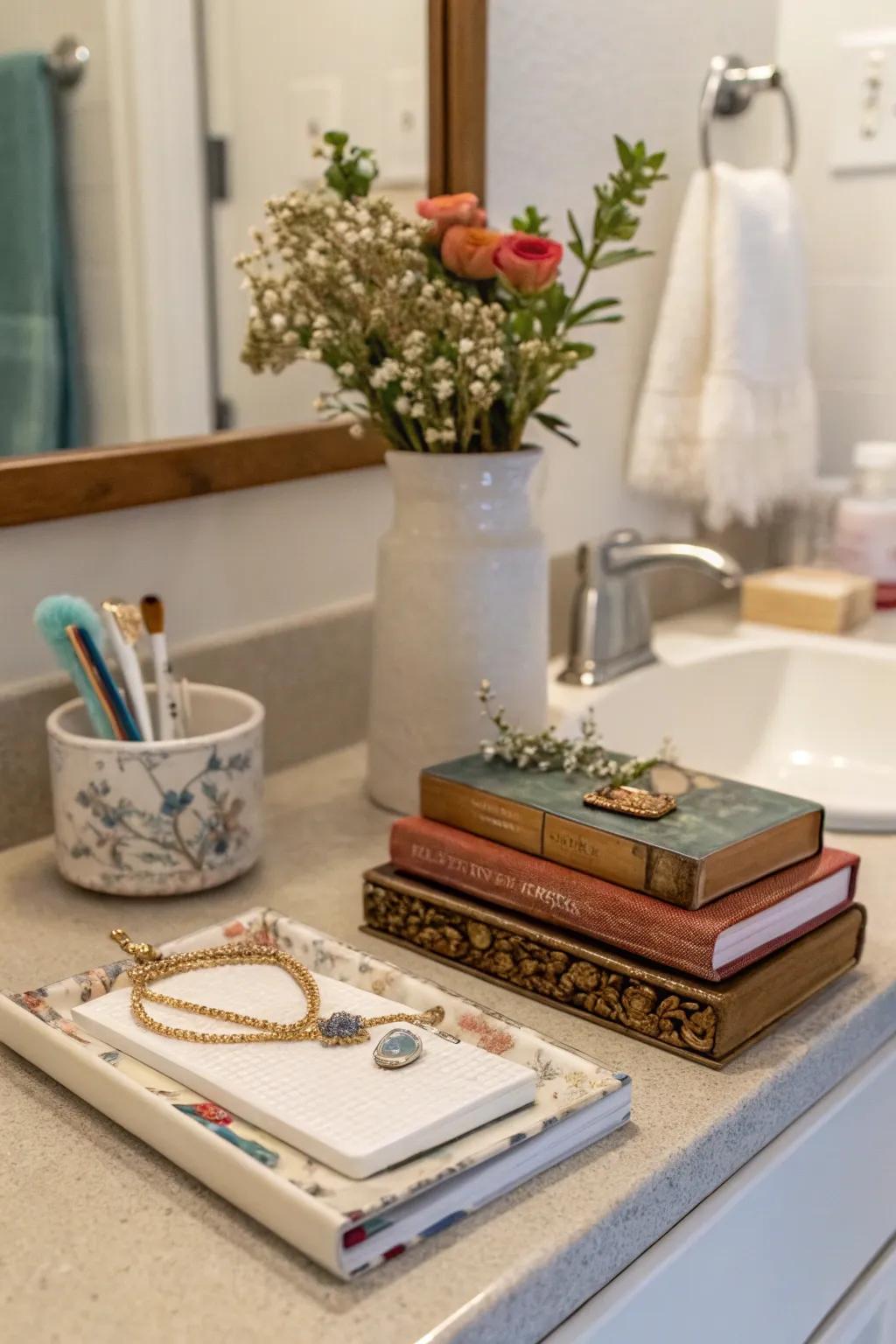 Add custom touches to your bathroom for a unique, welcoming area.