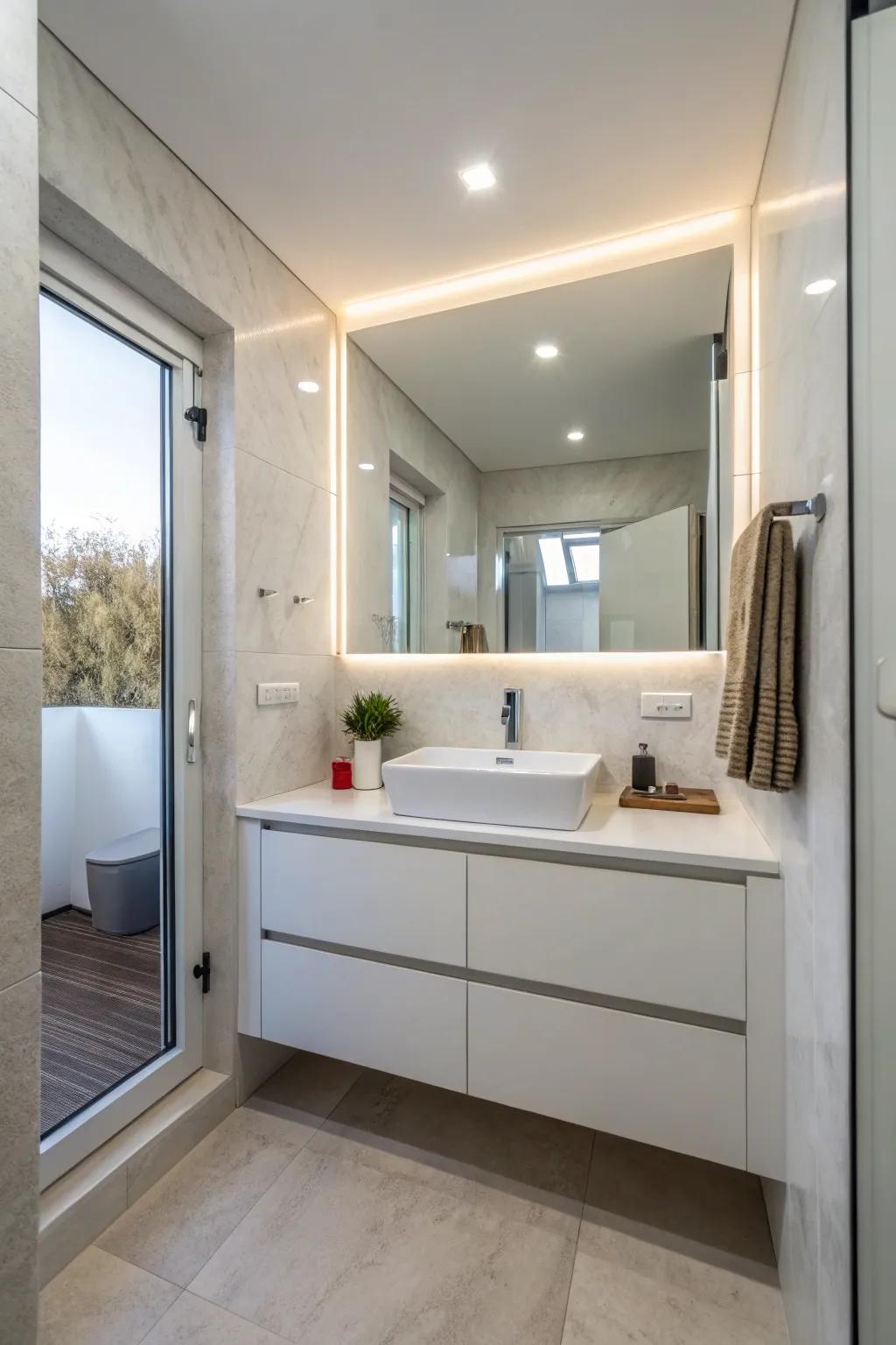 Drifting countertops enhance spatial perception.