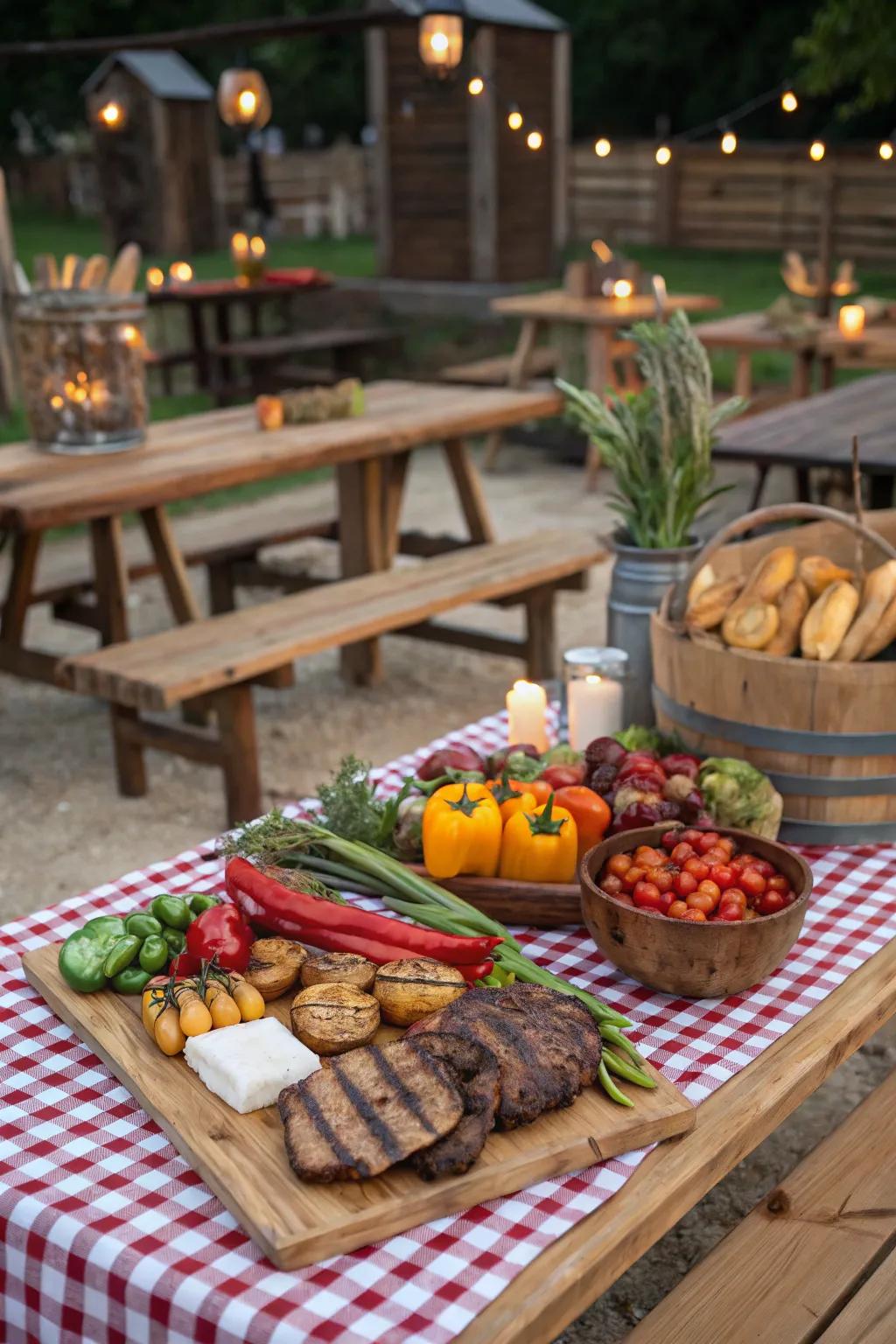 A healthy Farm-to-Table BBQ party.