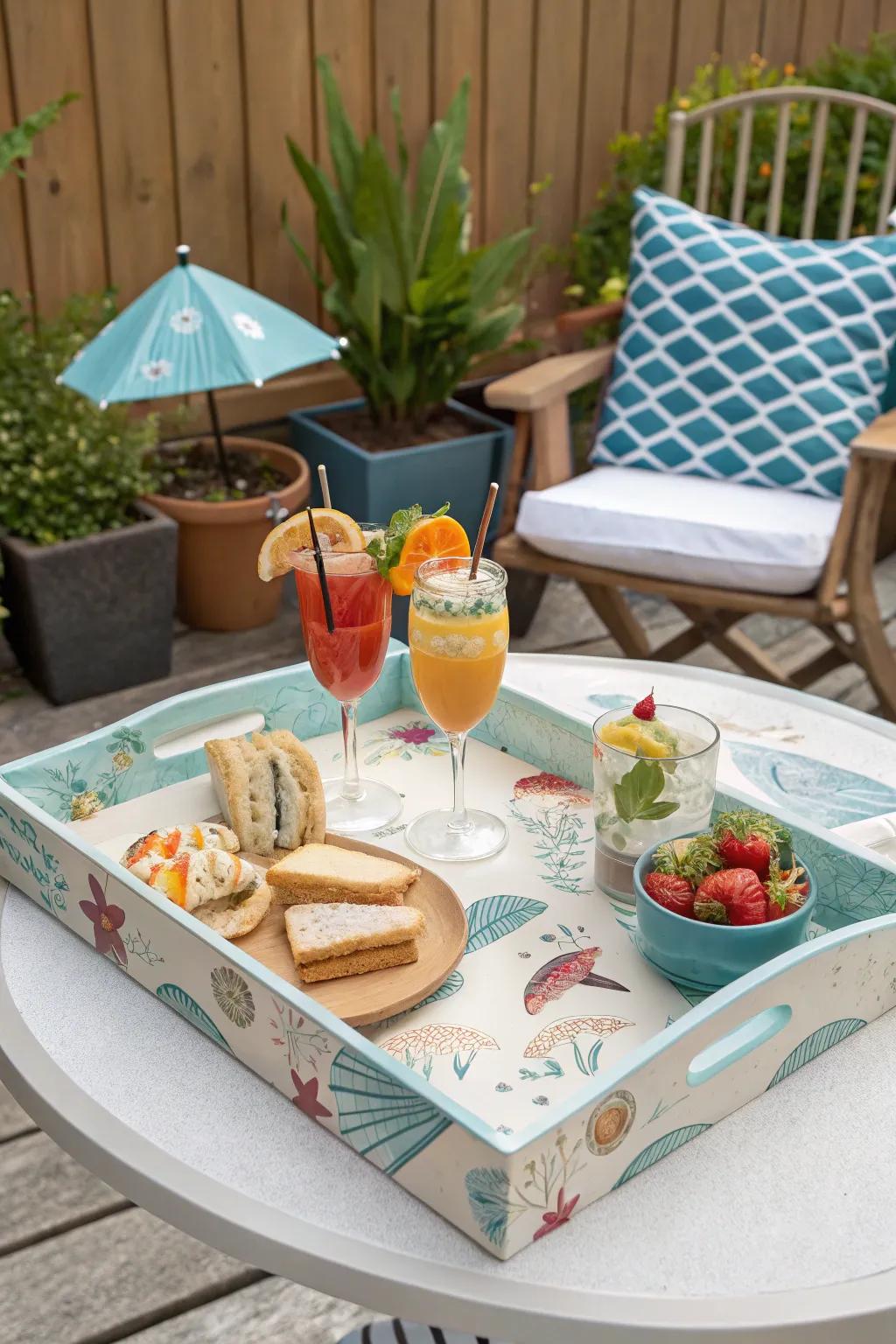 Elevate your gatherings with stylish shoreline-themed providing plates.