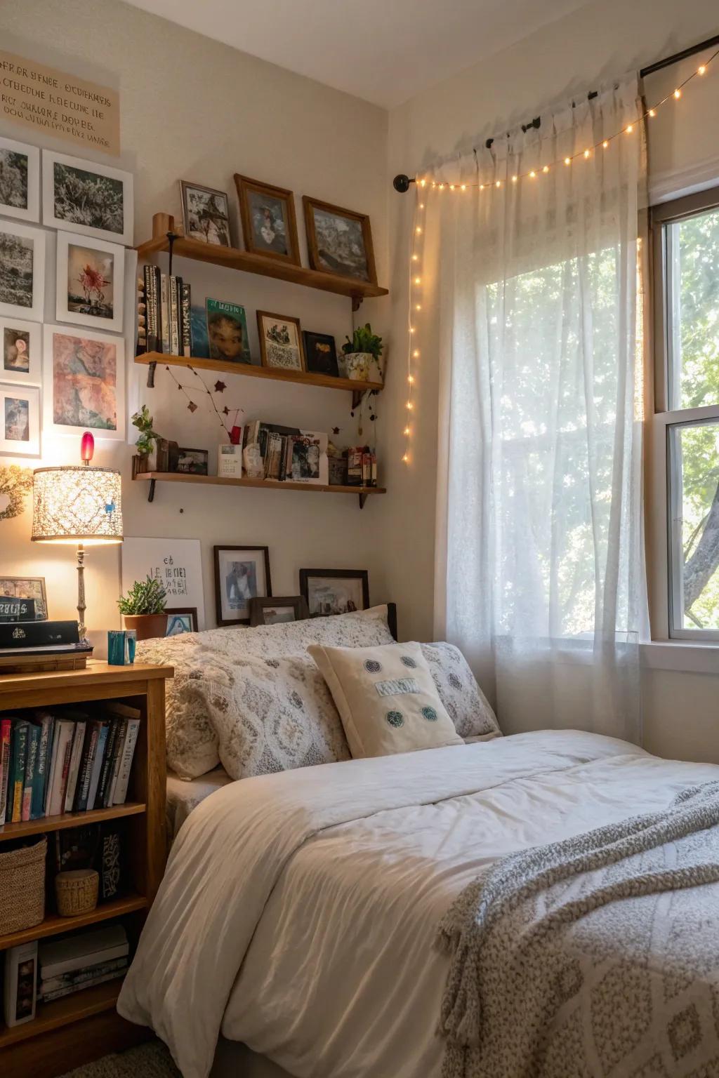 Personal mementos enrich the space with unique character.