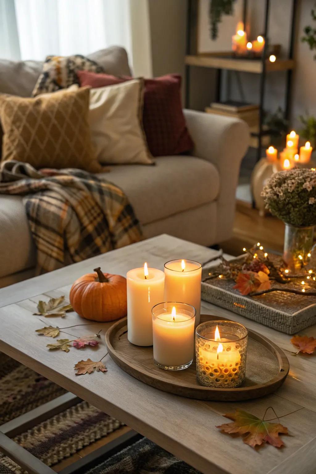 Fill your residence with comforting autumn scents for an added dash of coziness.