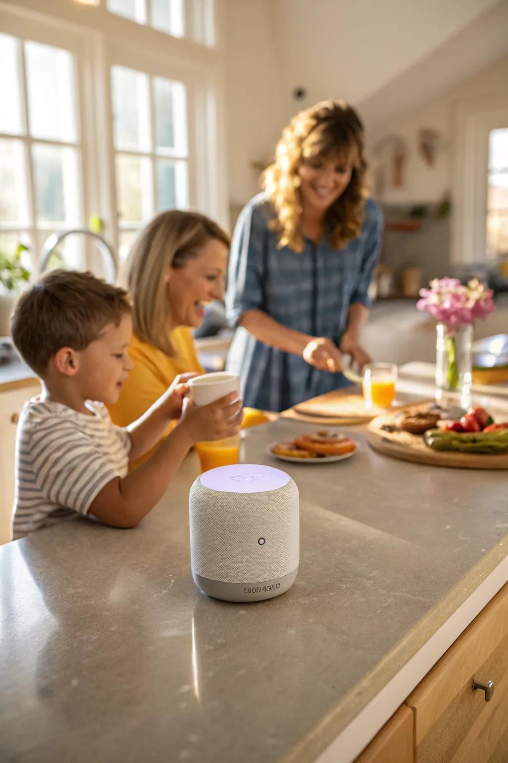 A smart assistant fits into the routine, providing hands-free help during morning preparations.