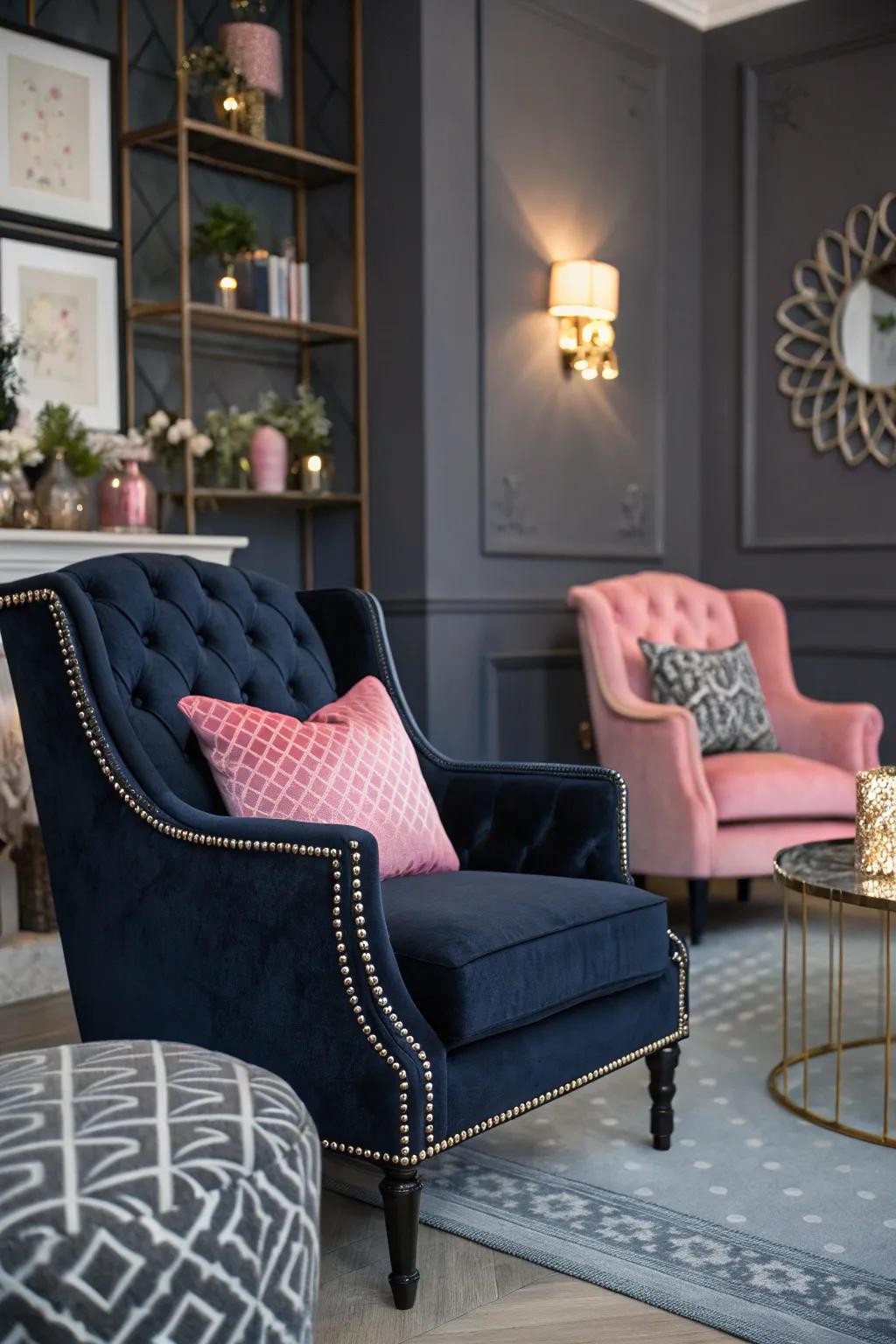 Unexpected color blends add depth and surprise to the design.