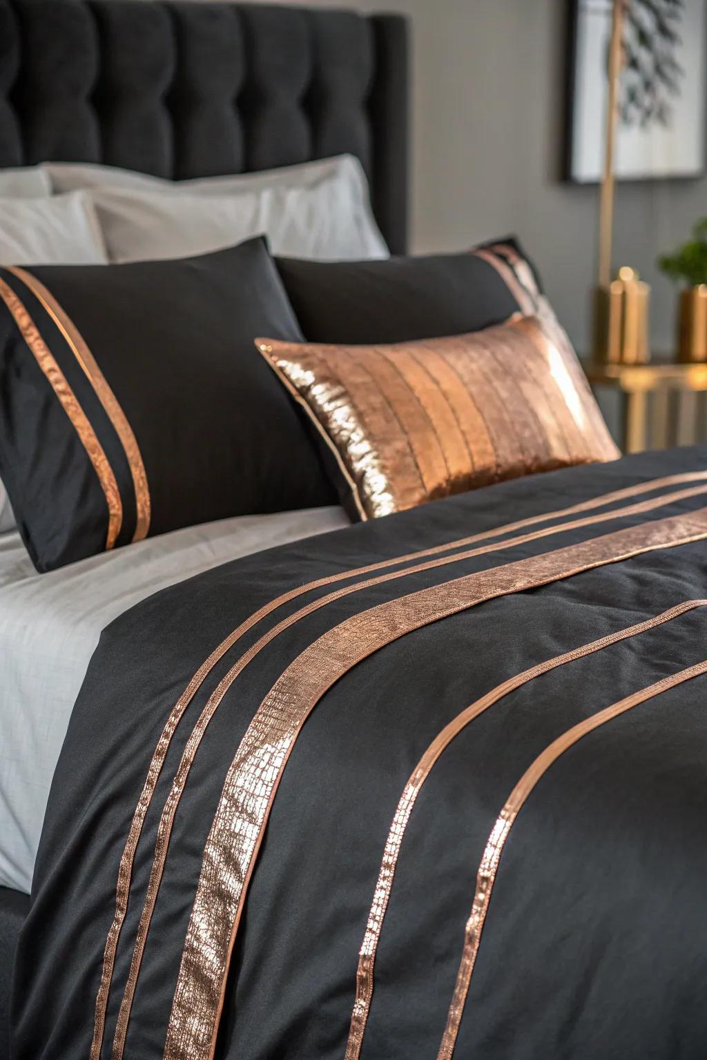Elevating sophistication through metallic shades.