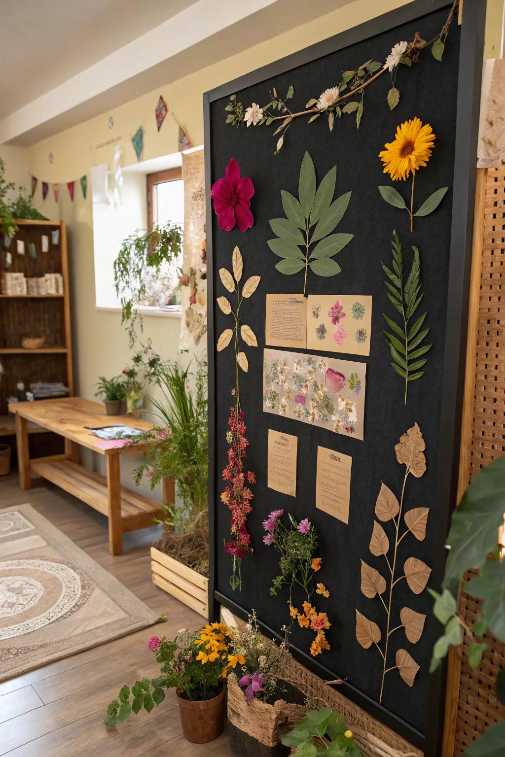 Introduce a hint of nature indoors with a display board that celebrates the outdoors.
