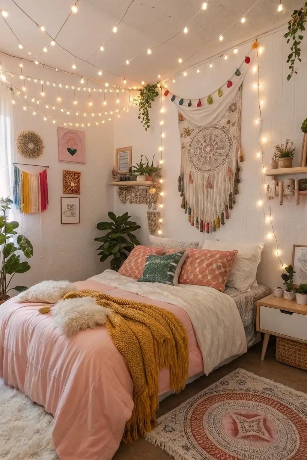 Unusual elements add a magical touch to bohemian bedrooms.