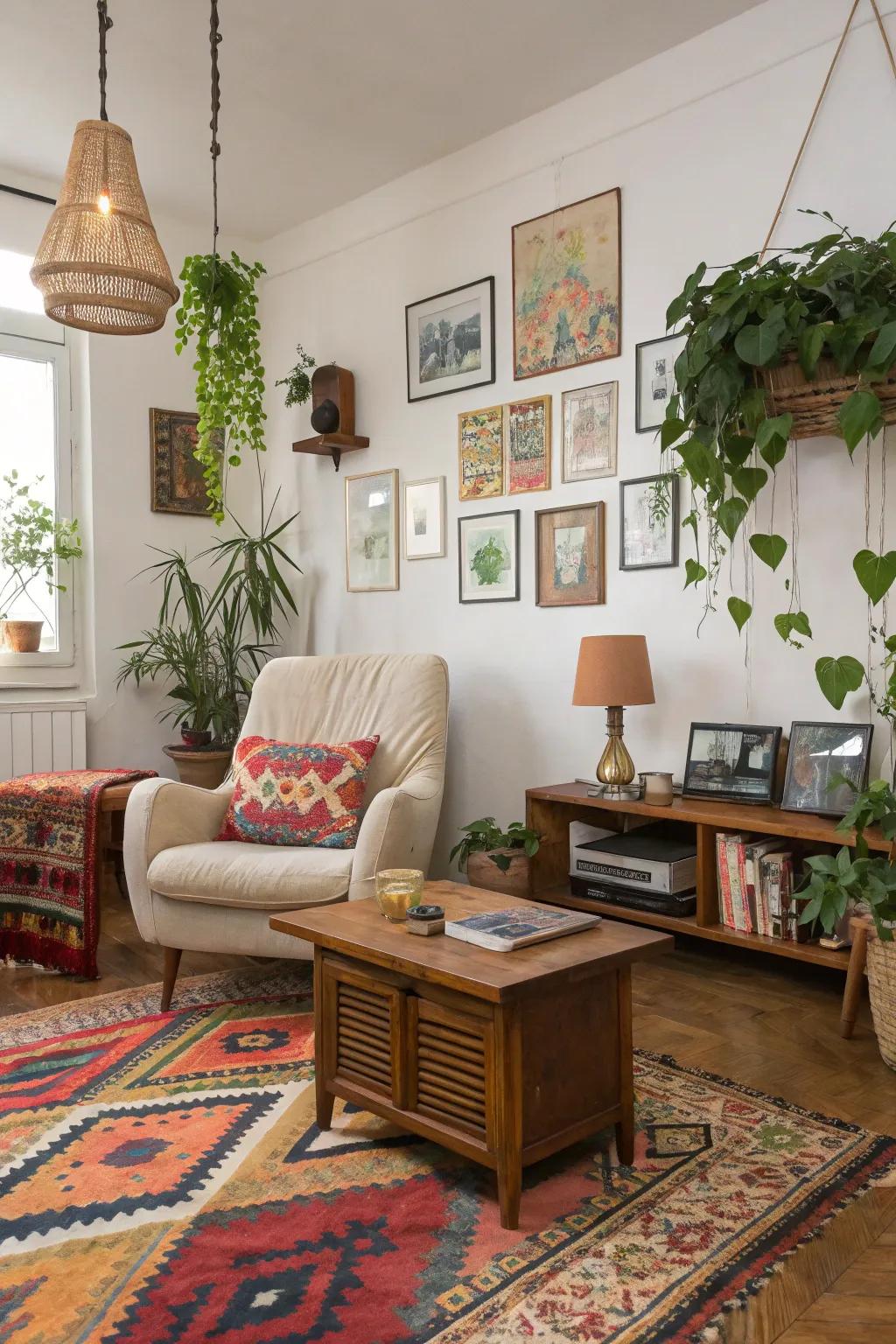 Vintage and modern pieces combine to make a unique bohemian look.