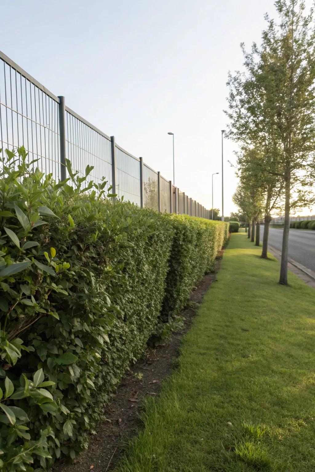 A classic, natural border is provided by low hedges.