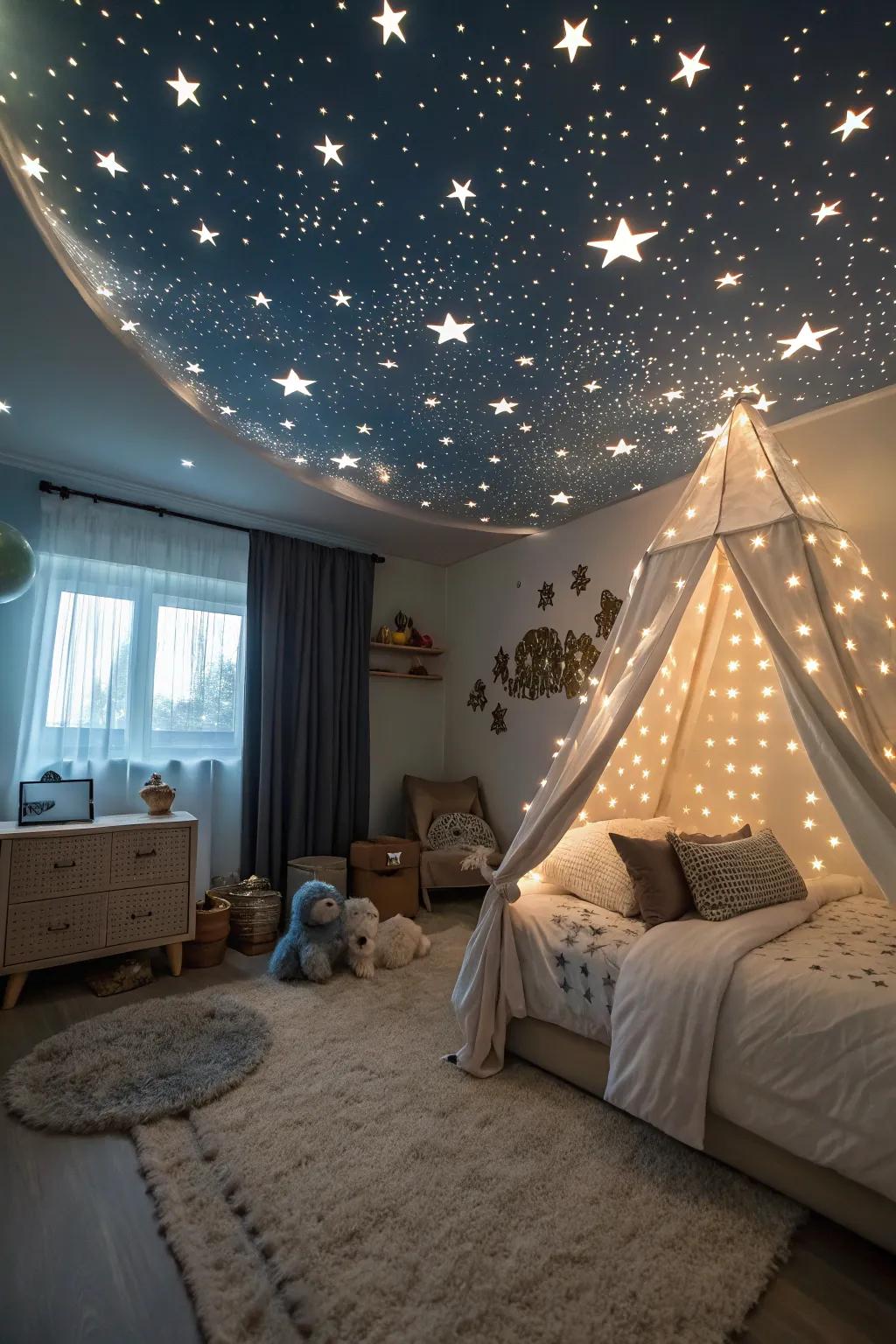 An empyrean ceiling inspires dreams and wonder.
