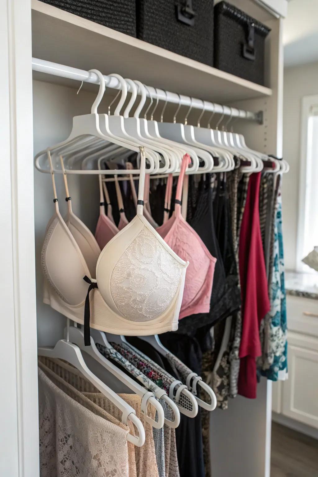 Maximize space with rotating hangers.