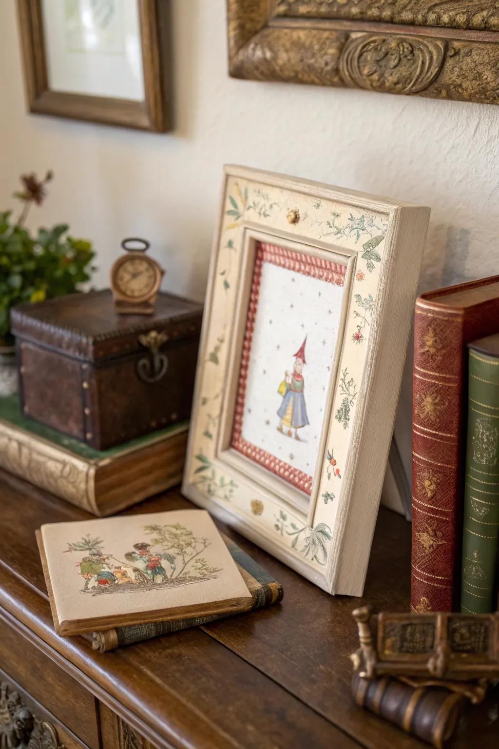 A storybook frame with whimsical designs, turning your photo into a fairytale page.