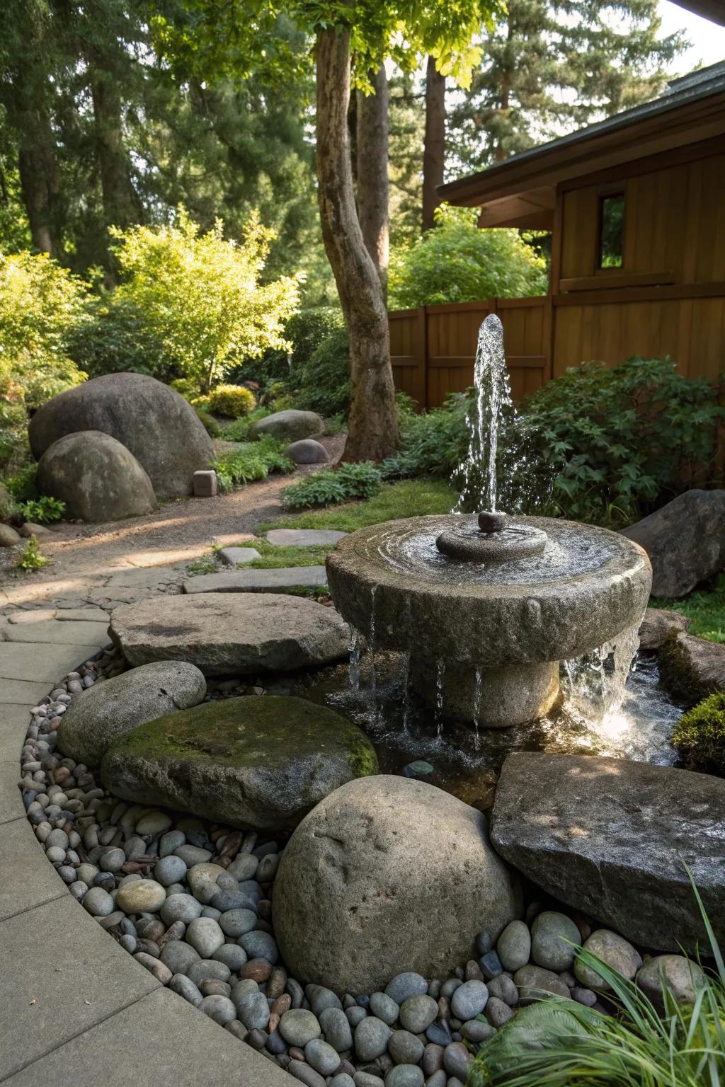 This meditation nook offers tranquility and peace amid nature.
