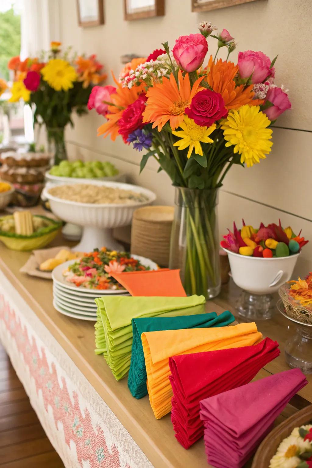 A burst of color makes your buffet pop.