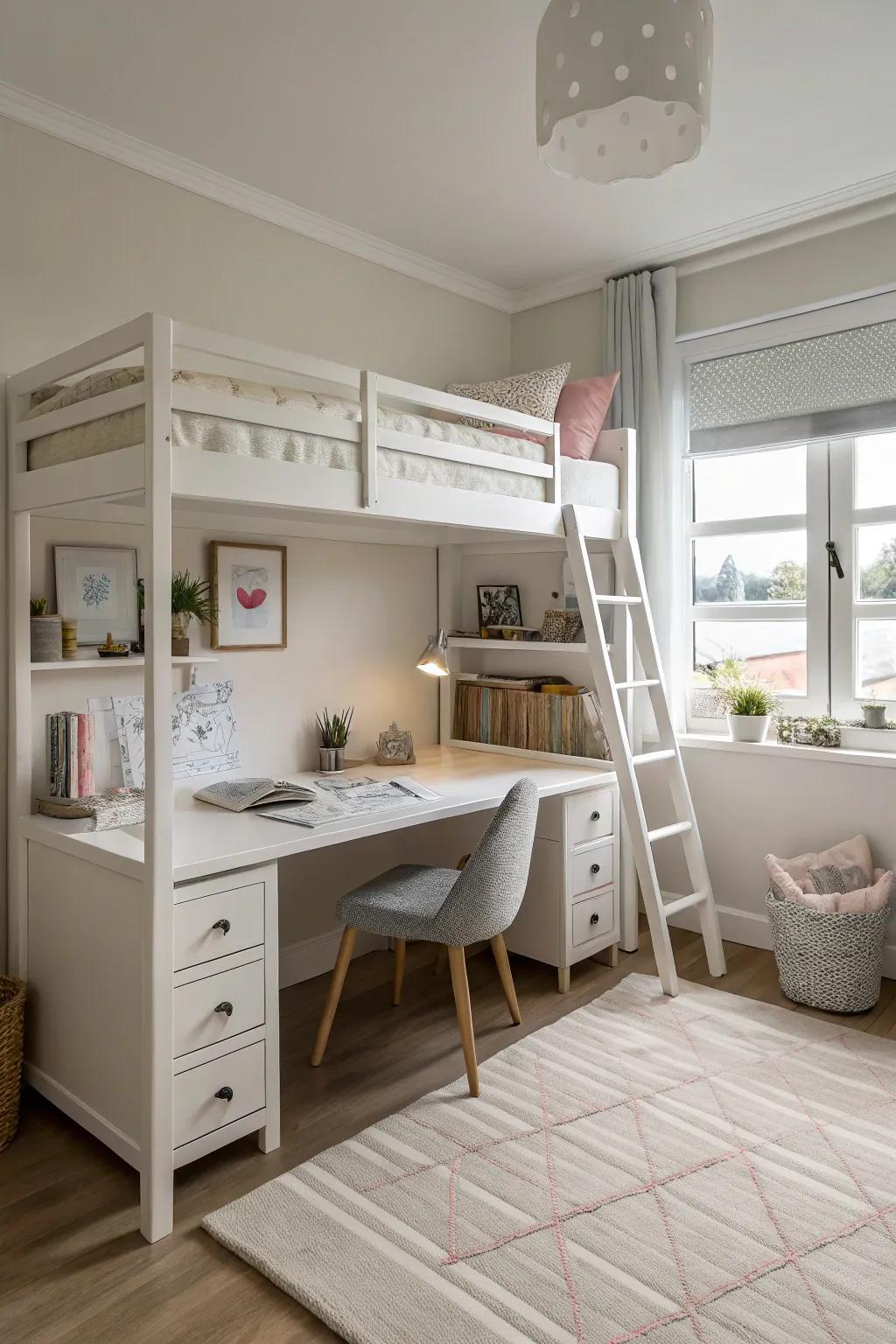 This minimalist design provides a sense of calm and simplicity in the room.