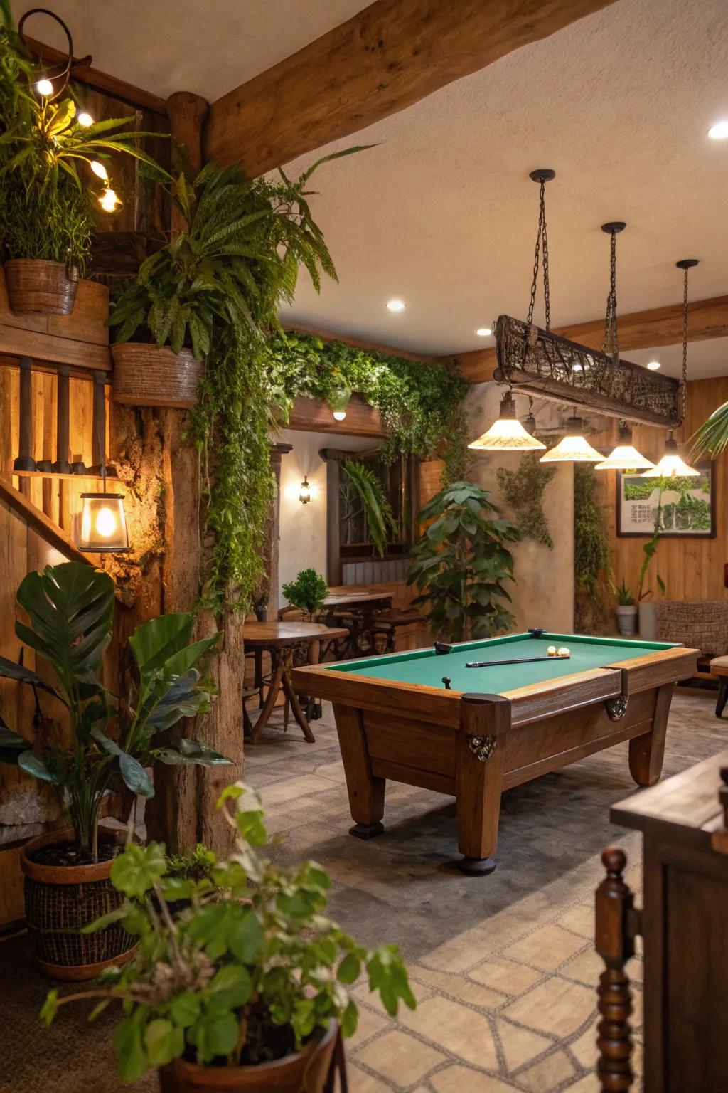 Indoor flora contribute a refreshing aspect to your game space.