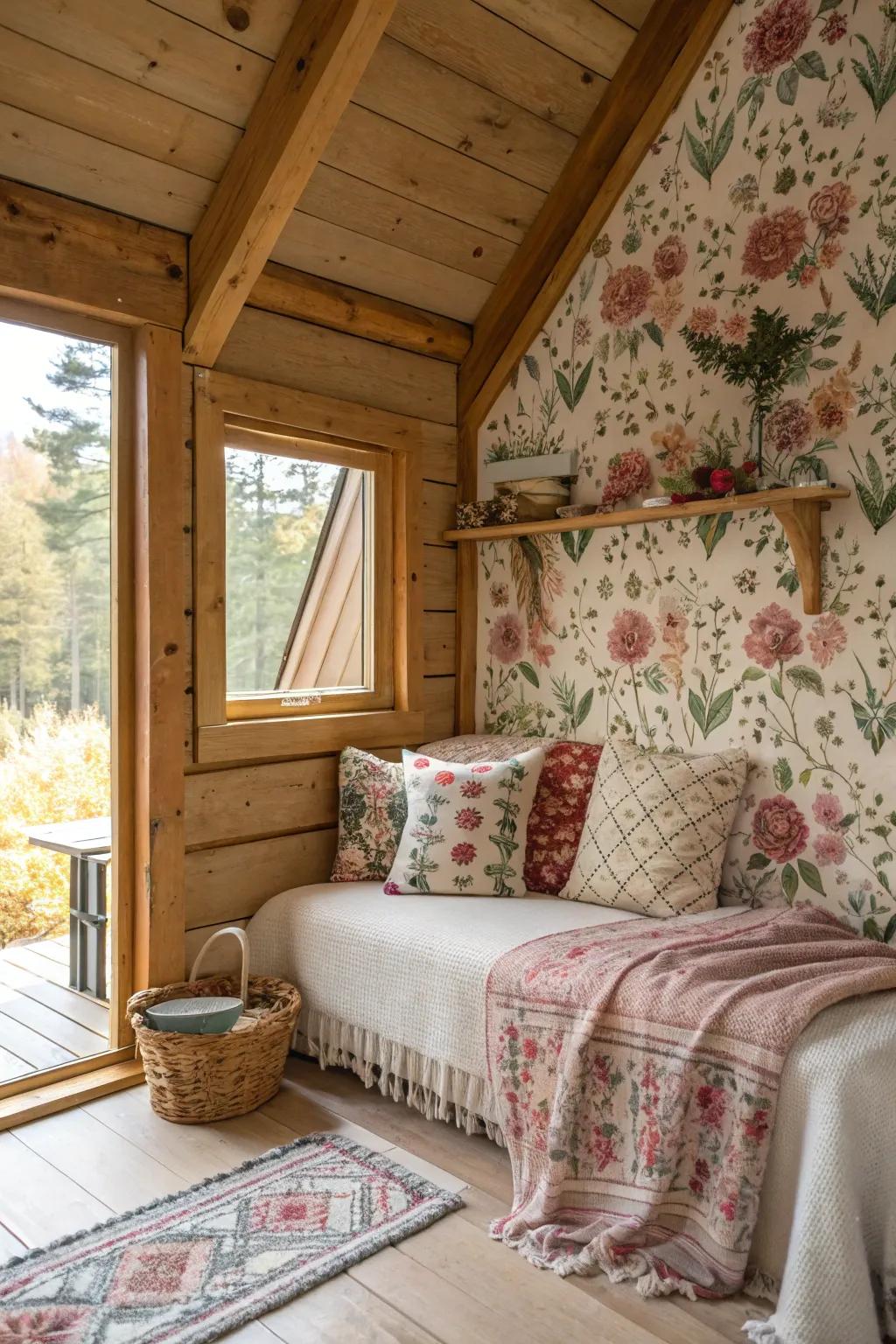 Designs bring life and dimension to the cabin décor.