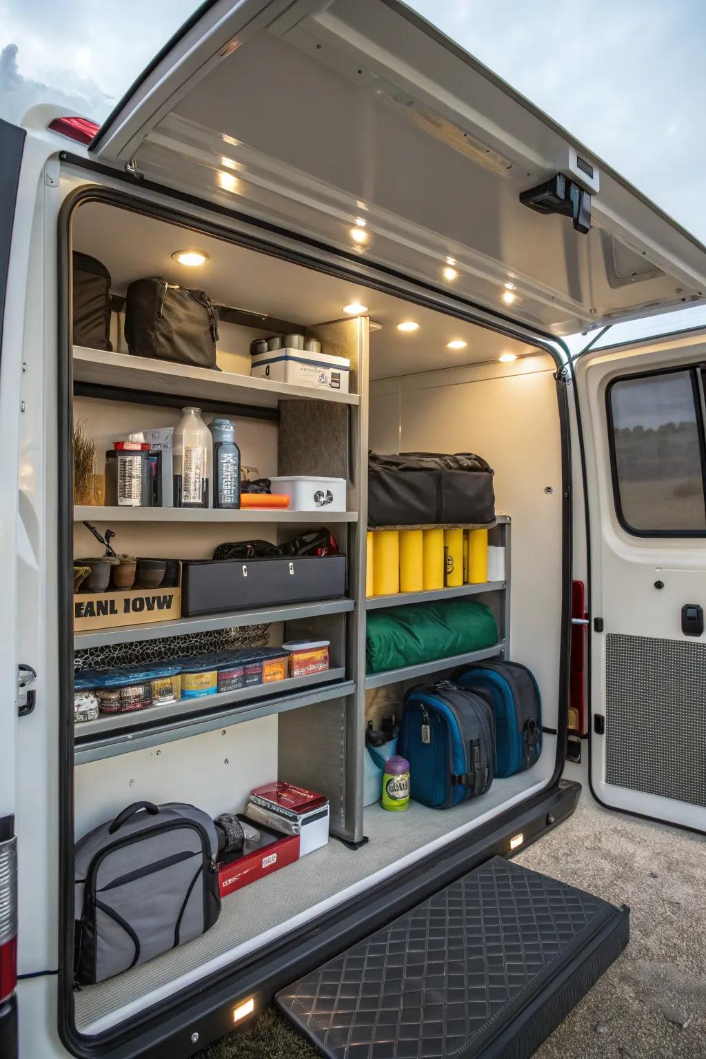 Tailored racking adapted to your camper shell's measurements.