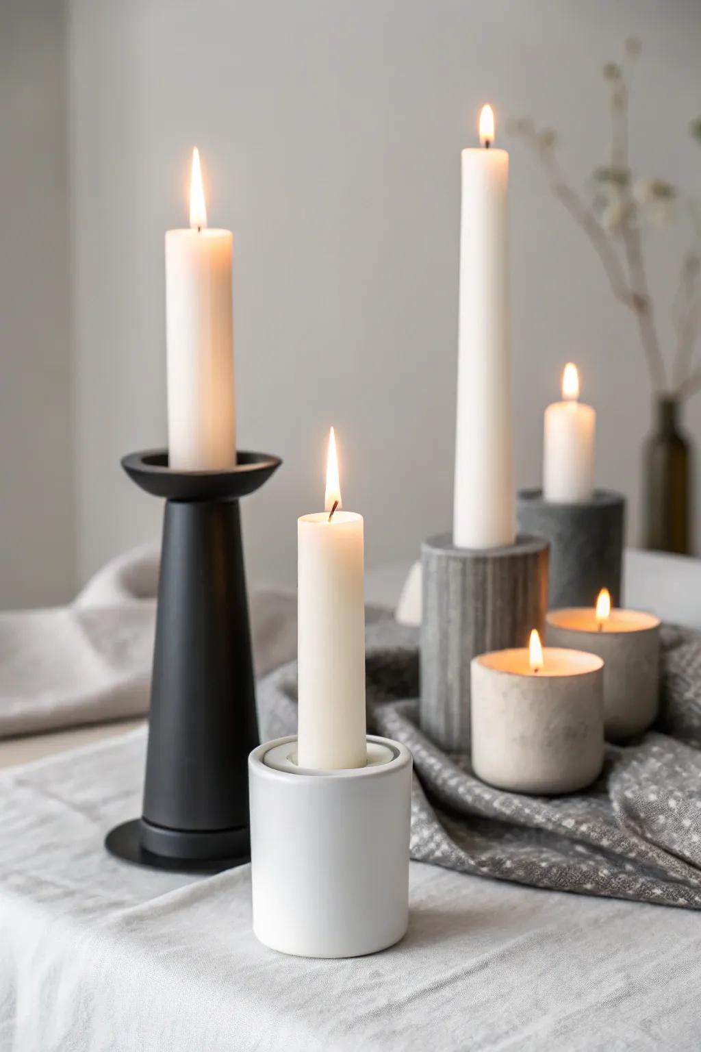 A neat and current example of understated candle styling.
