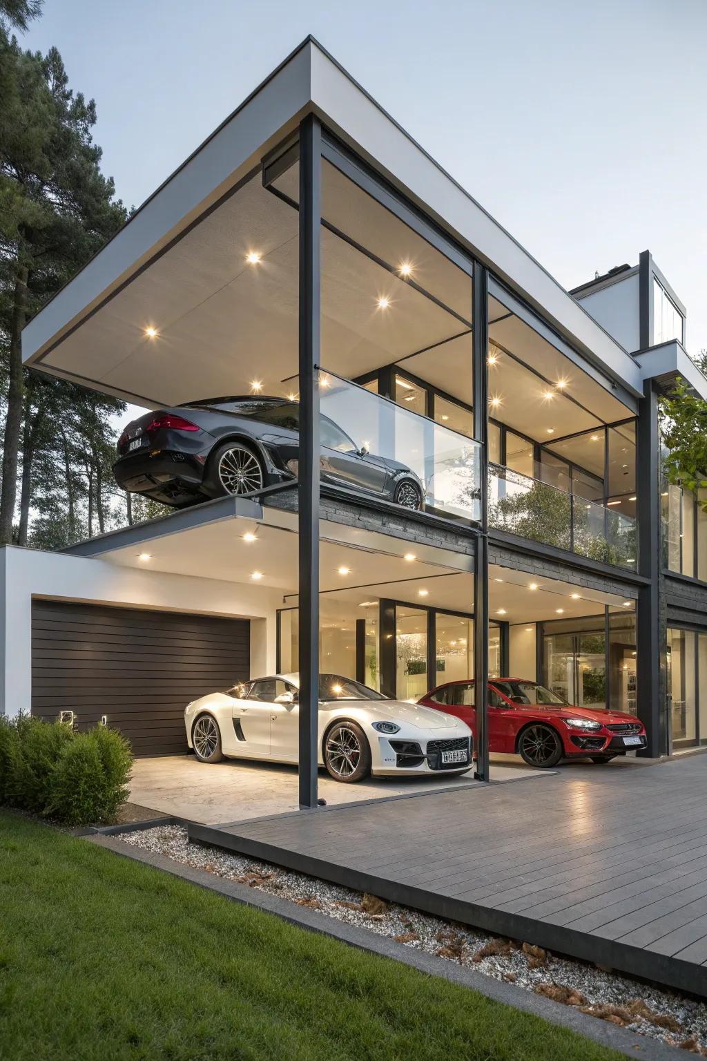 Maximizing area with a stacked carport.