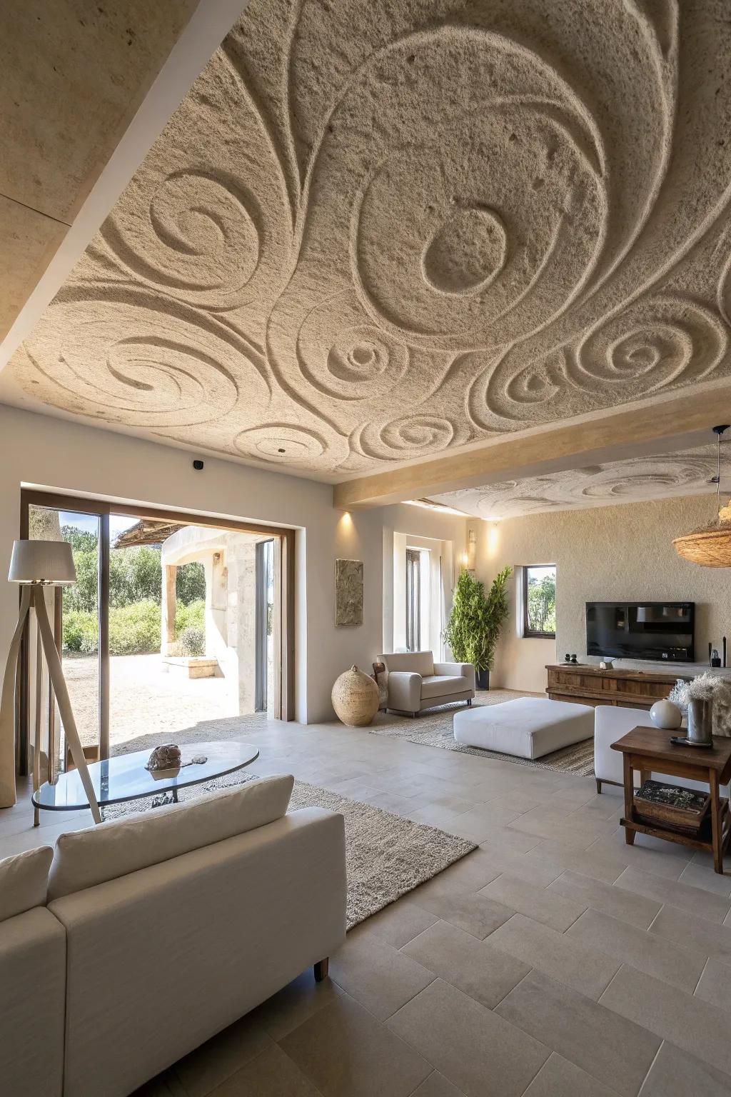 Create a striking statement with the dynamic sand pattern.