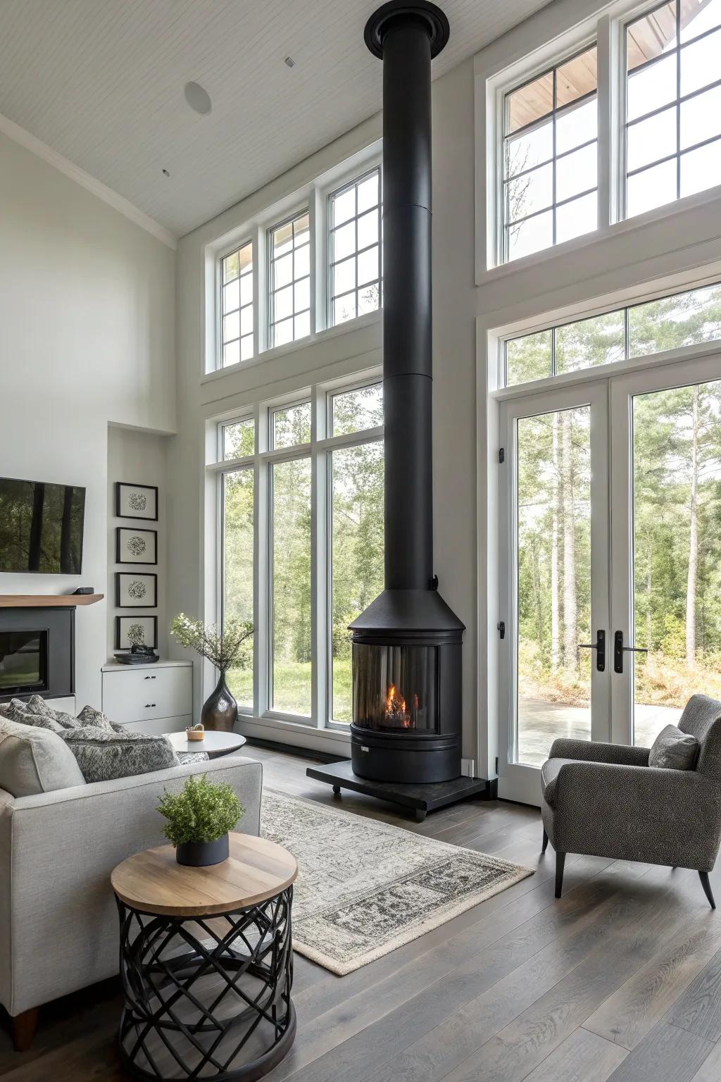 Burnished coal introduces elegance and drama, establishing a striking contrast.