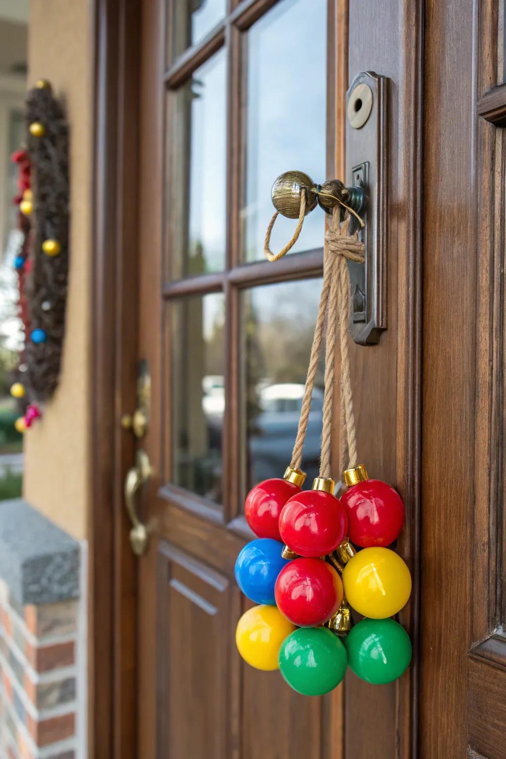 Contribute sparkle with a cluster of colorful baubles.