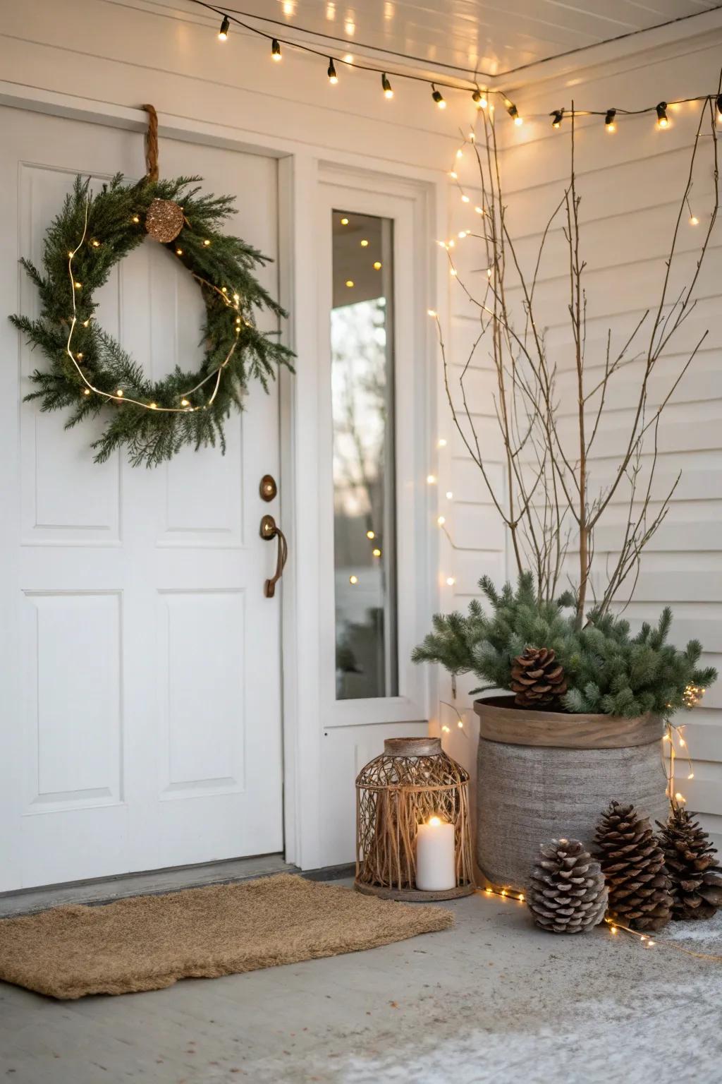 Minimalist refinement offers a chic and sophisticated holiday aesthetic.