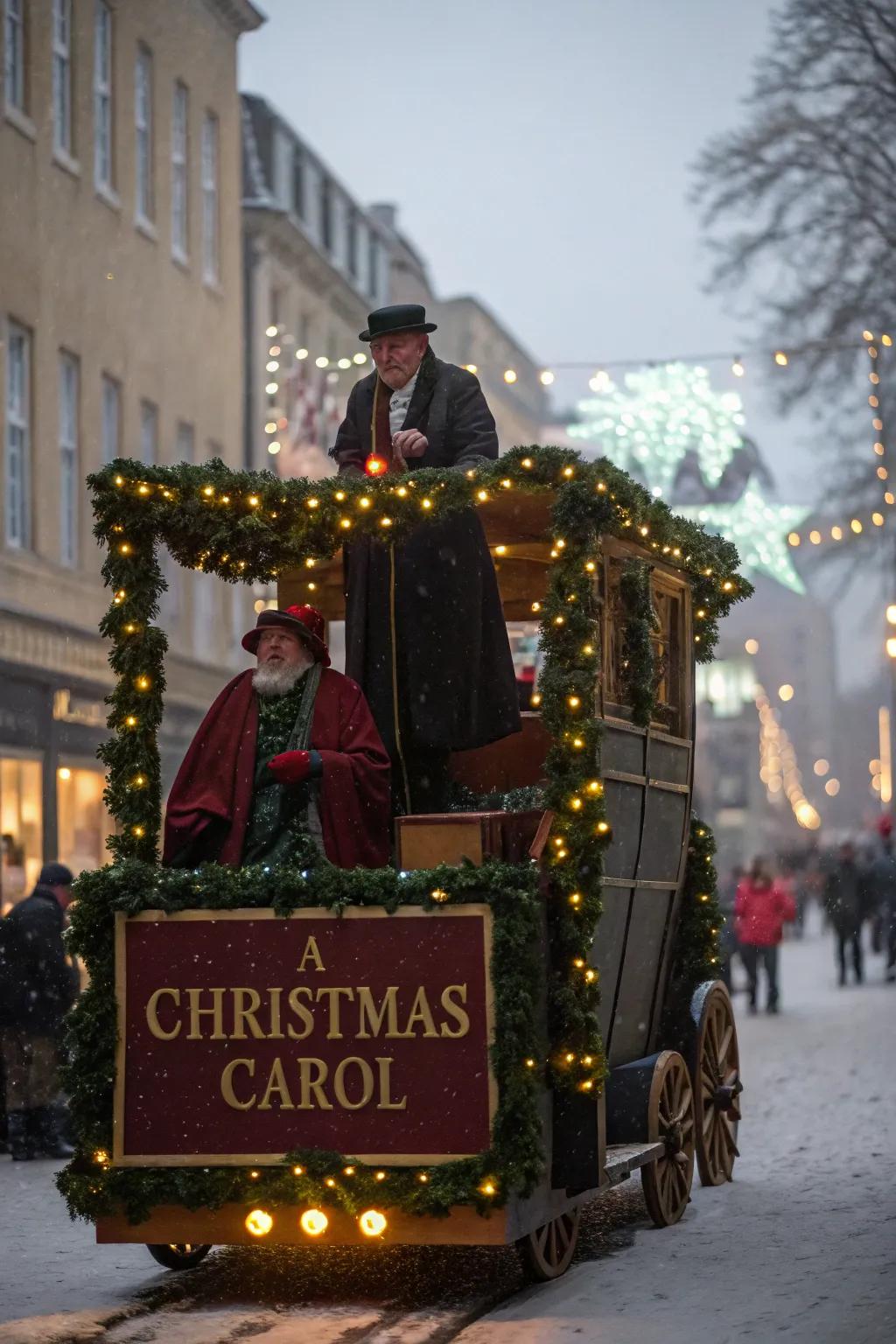 A captivating Storybook Christmas float, extracted directly from the pages of a traditional narrative.