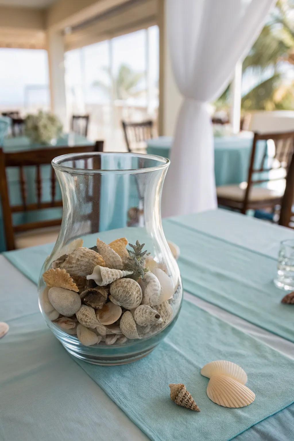 Seaside rhythms: seashells contribute a tranquil and unforeseen modification.