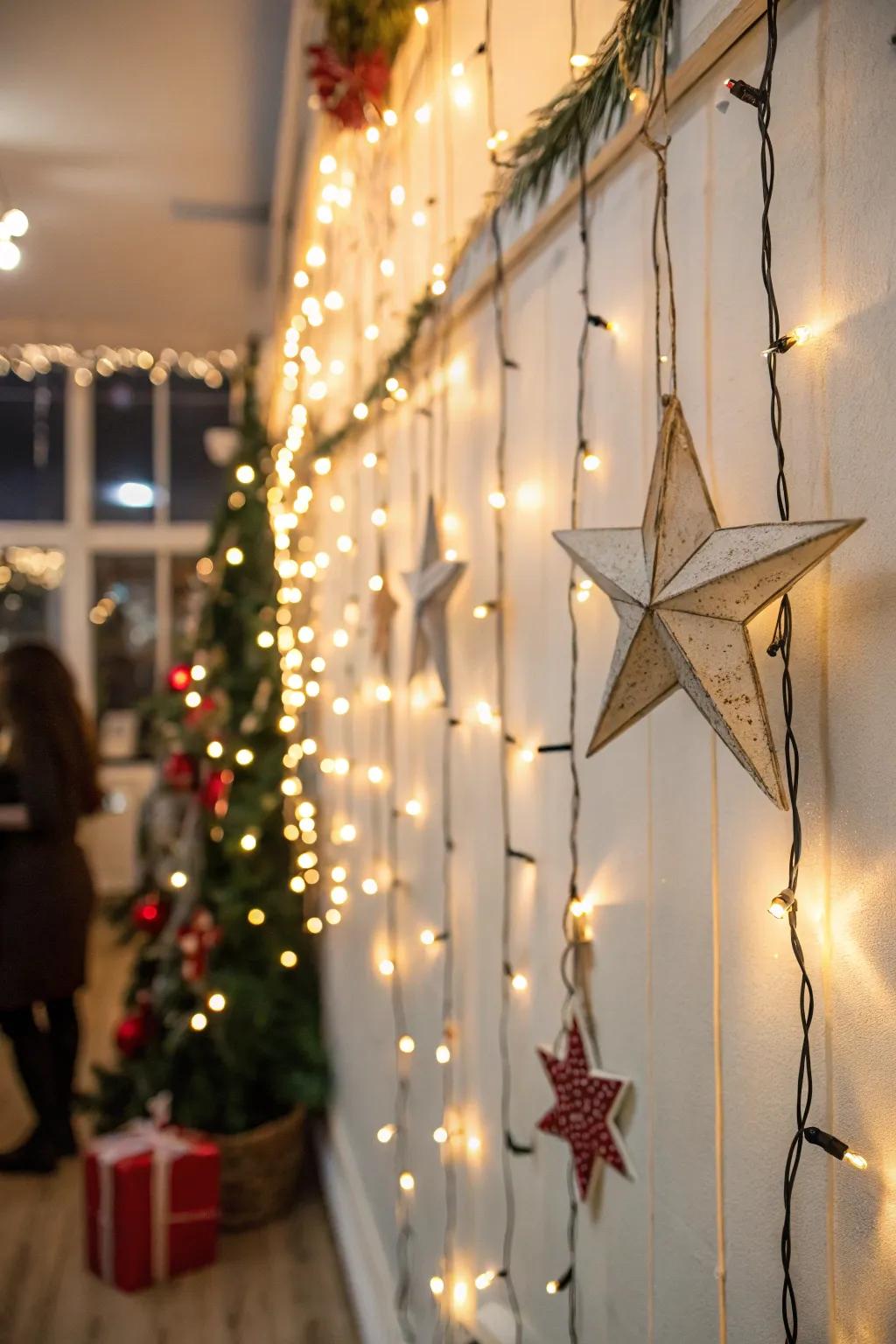 A dazzling starry sky effect introduces the night sky indoors.