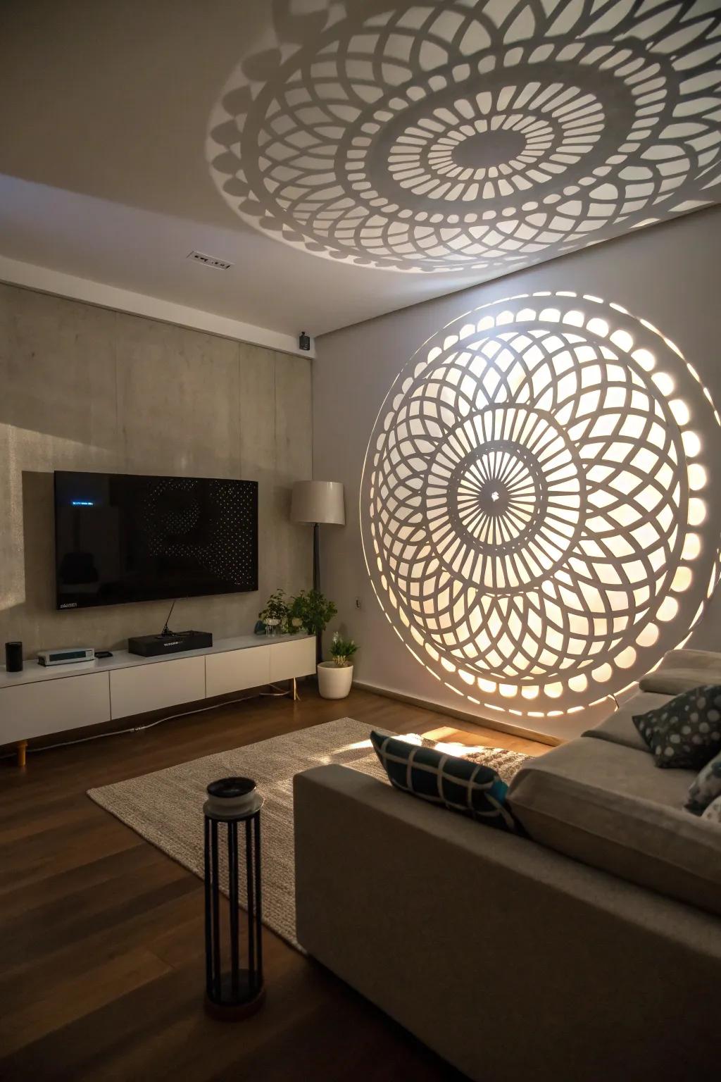 Incorporate magnitude through three-dimensional circle installations.
