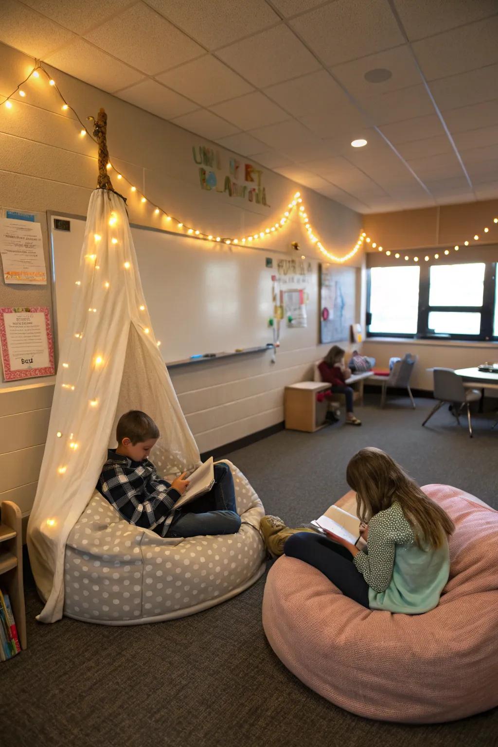 Quiet areas provide vital spaces for contemplation and concentration.