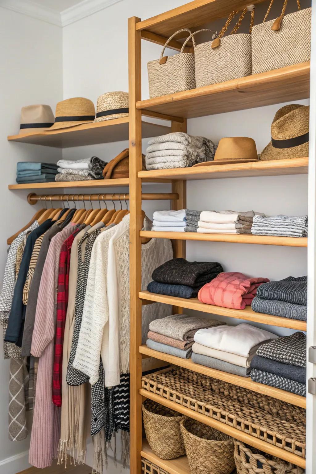 Bring nature in with eco-friendly bamboo shelves.